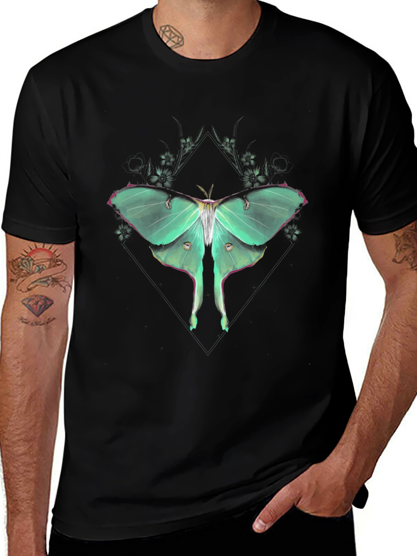 Luna Moth Graphic Tee - Black