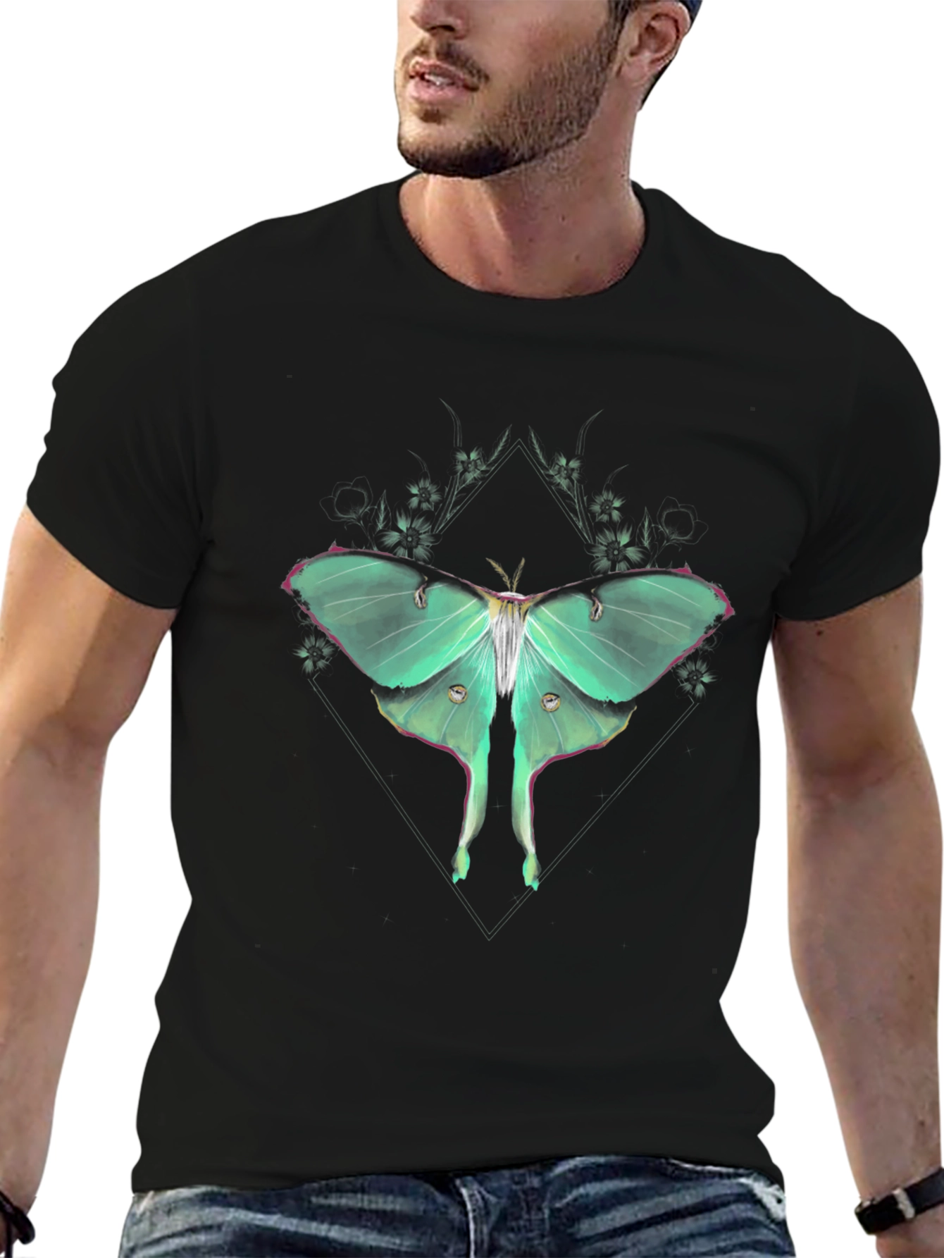 Luna Moth Graphic Tee - Black