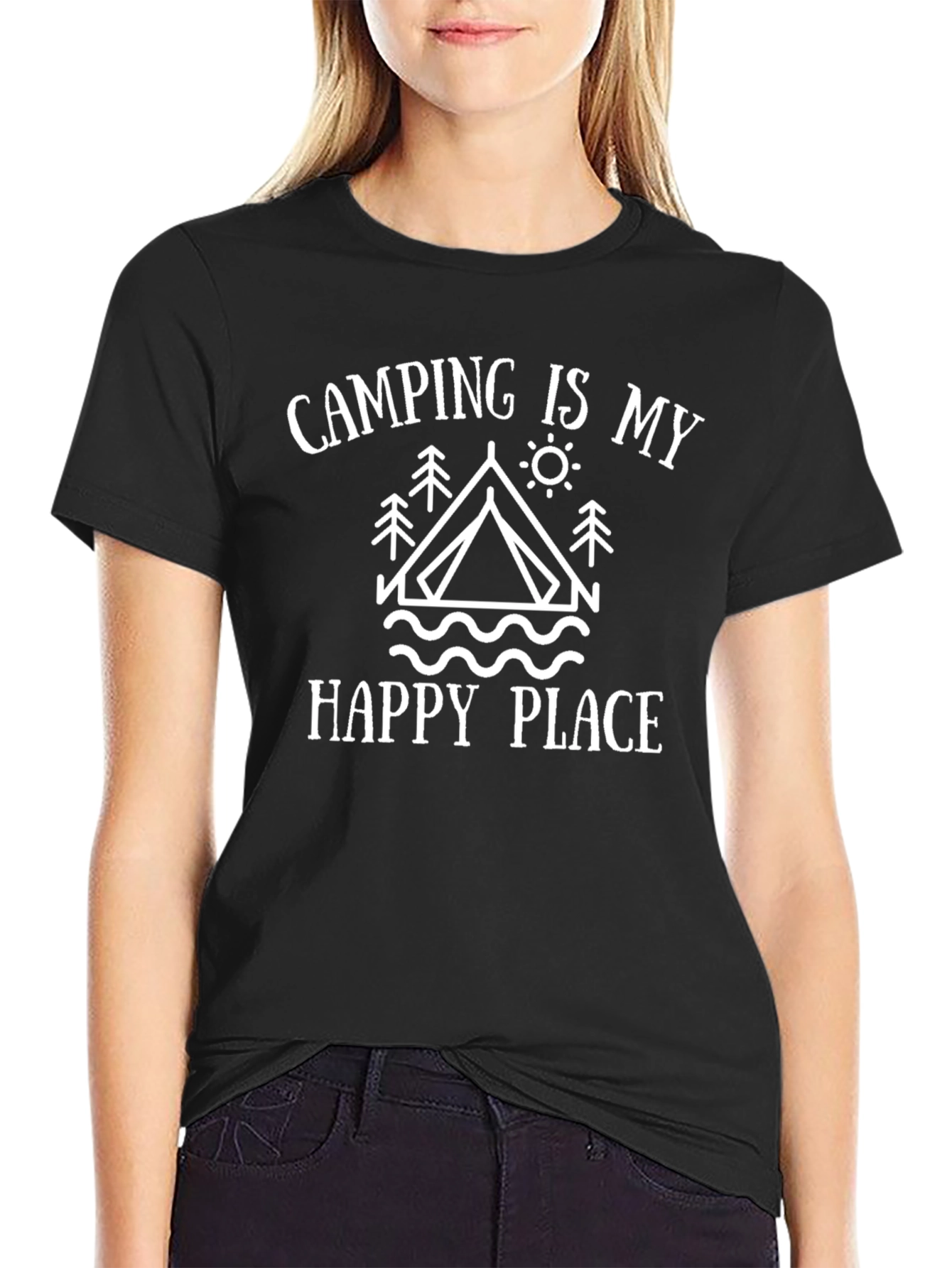 Camping Is My Happy Place Graphic T-Shirt