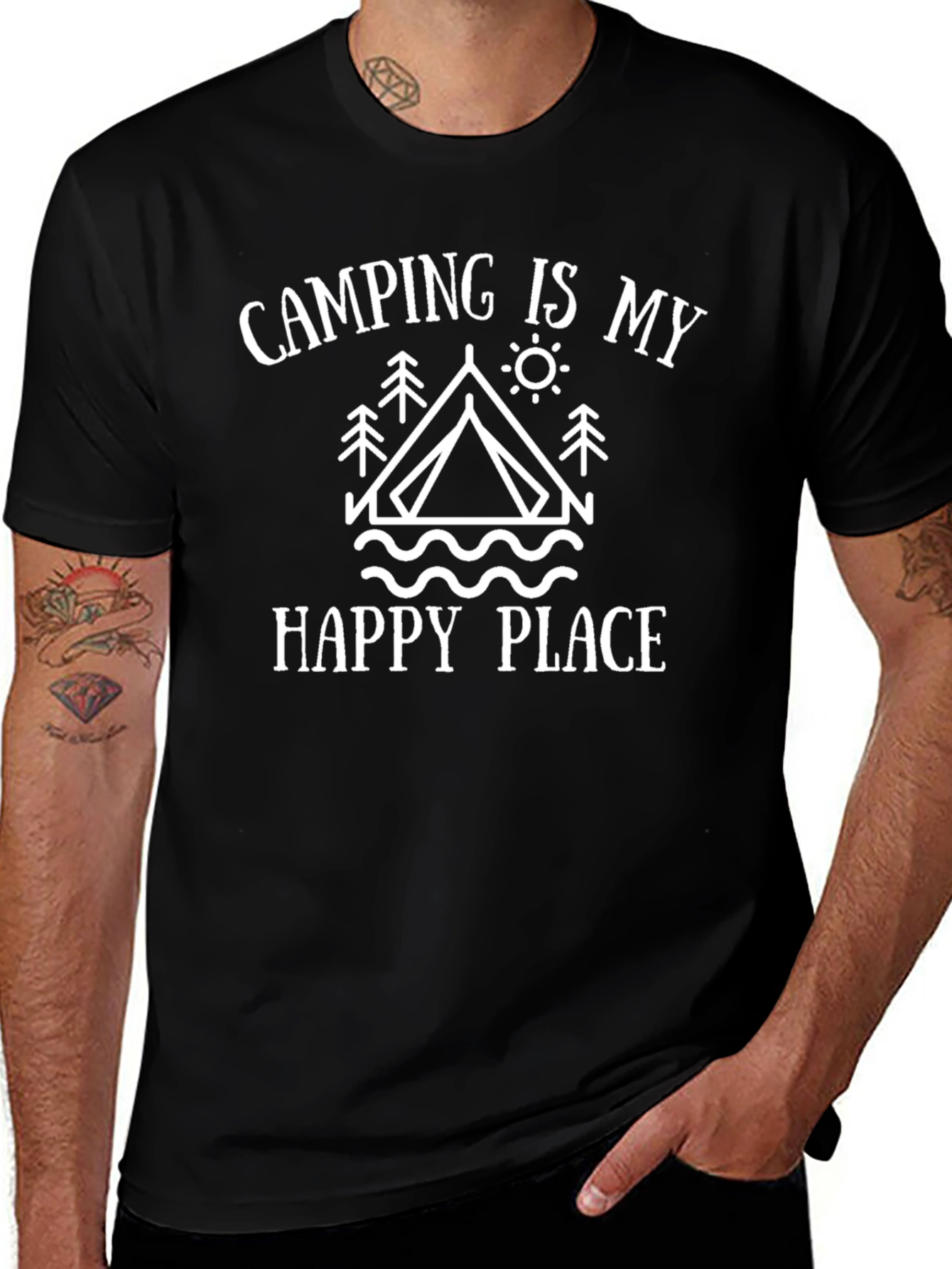 Camping Is My Happy Place Graphic T-Shirt
