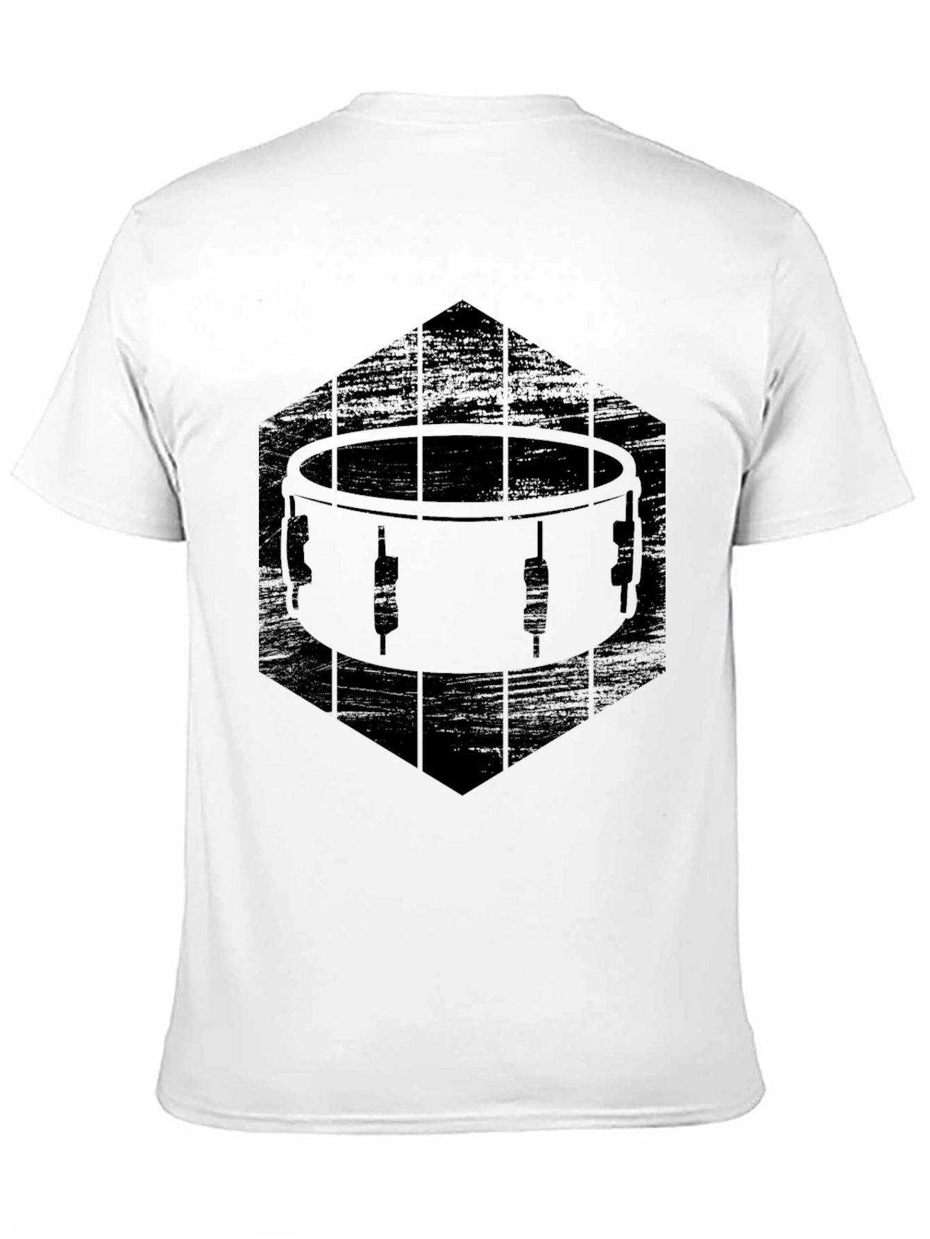 Drum Graphic T-Shirt - Black Crew Neck Tee