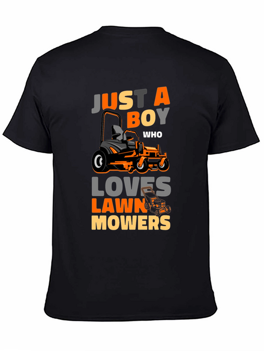 Just A Boy Who Loves Lawn Mowers Graphic Tee
