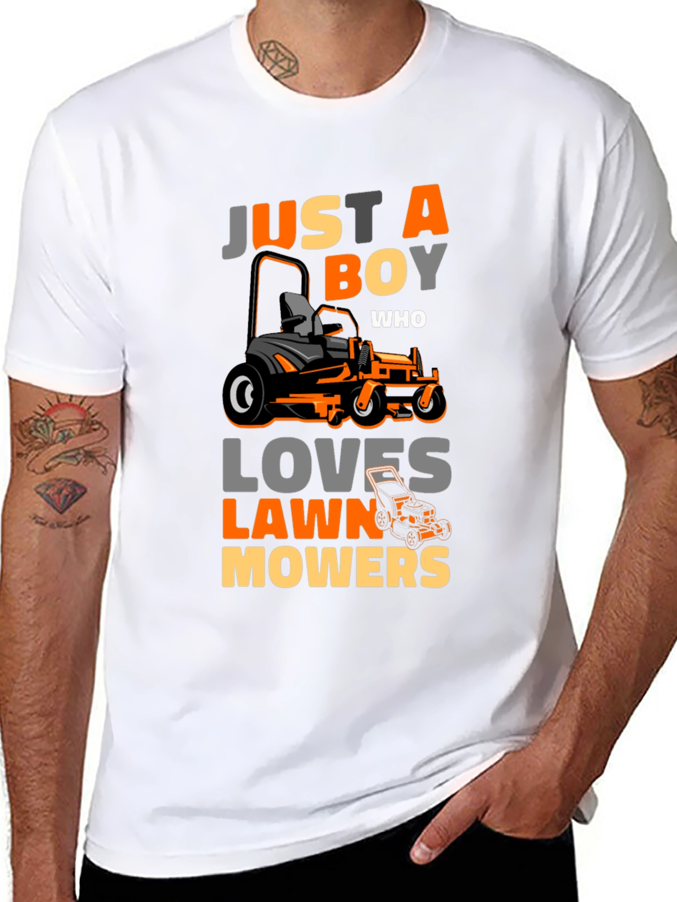 Just A Boy Who Loves Lawn Mowers Graphic Tee