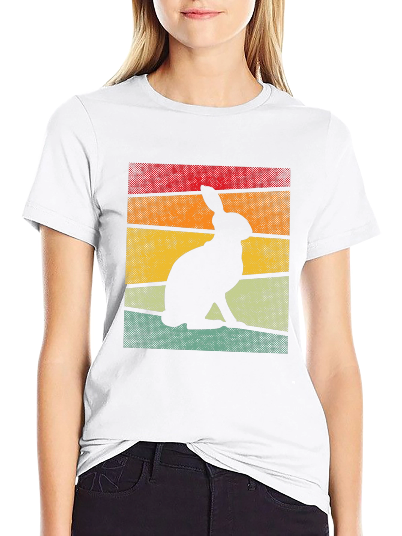 Retro Rabbit Silhouette Graphic Tee
