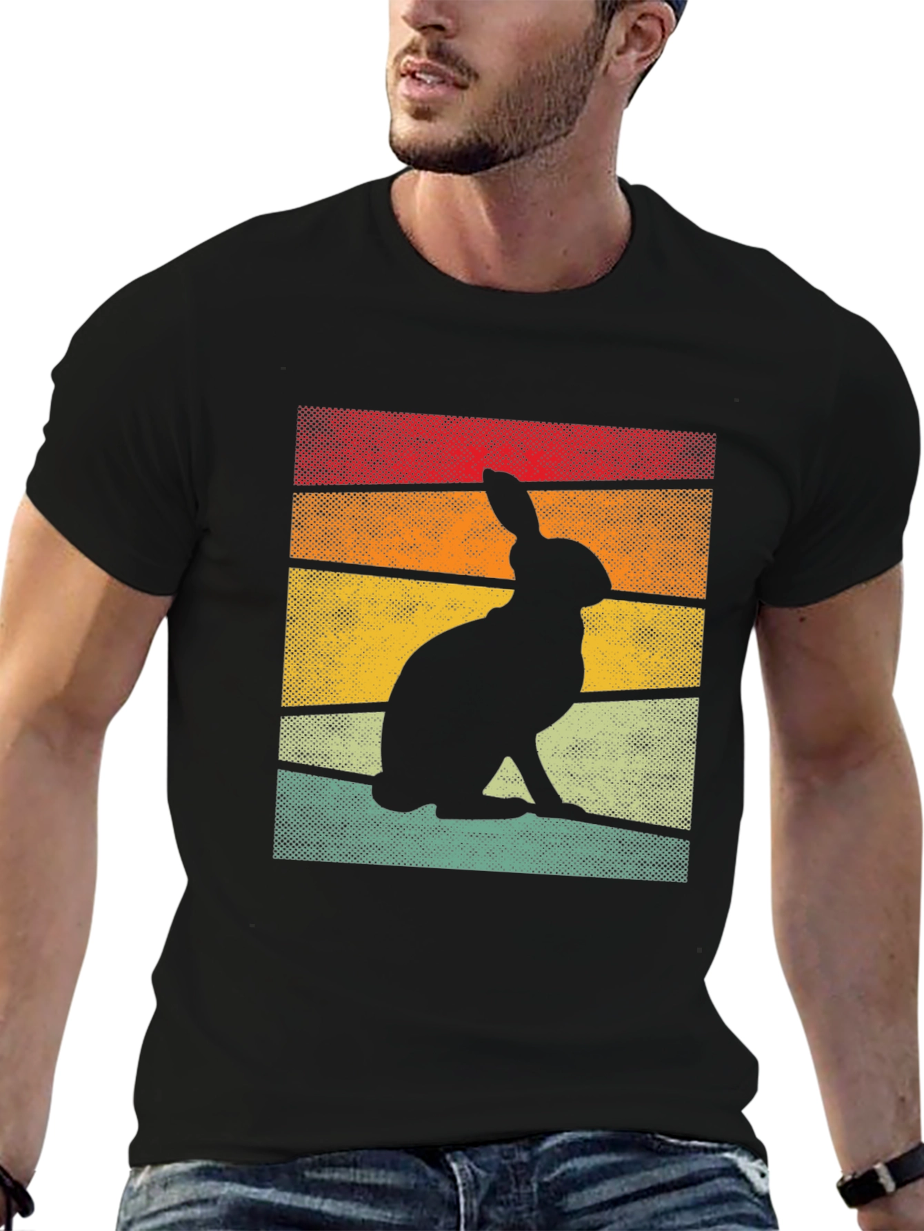 Retro Rabbit Silhouette Graphic Tee
