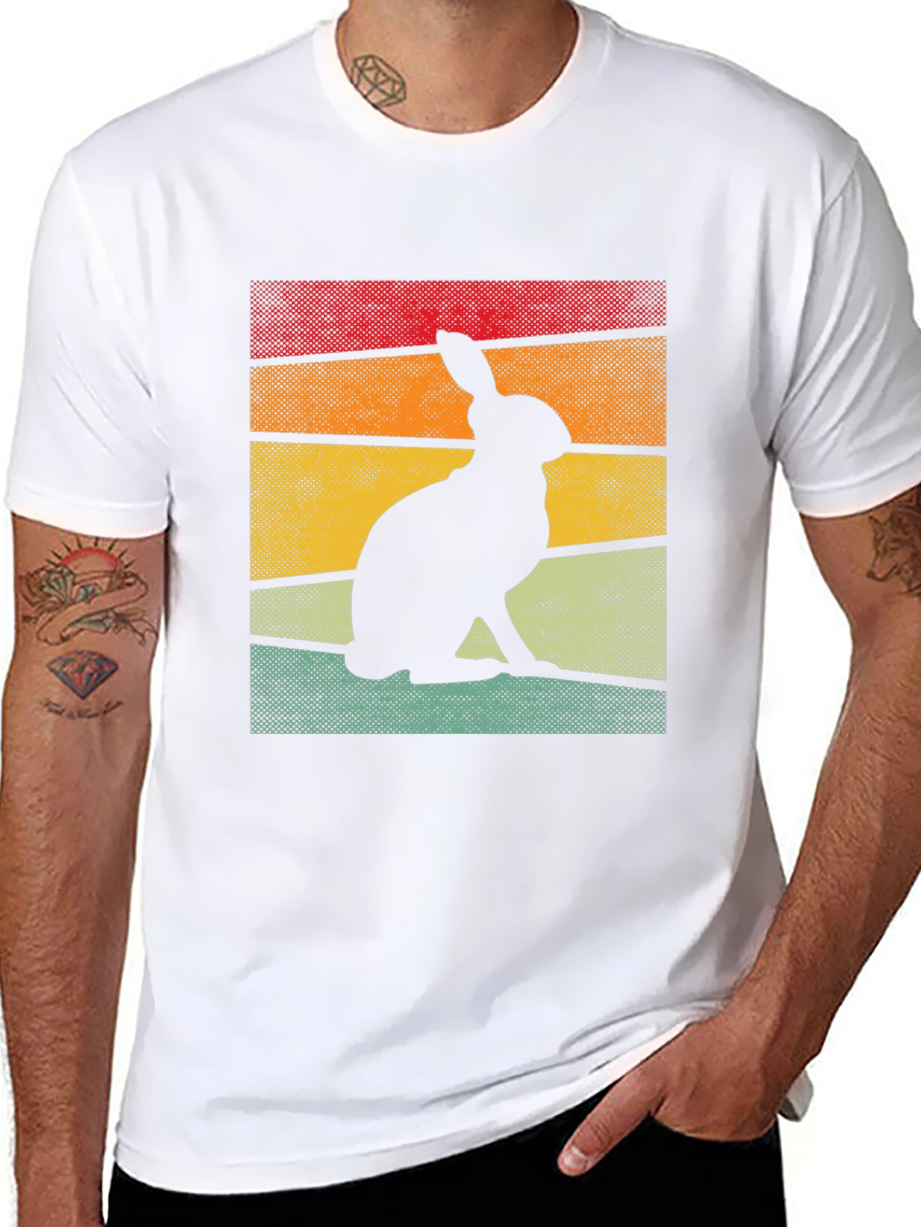 Retro Rabbit Silhouette Graphic Tee