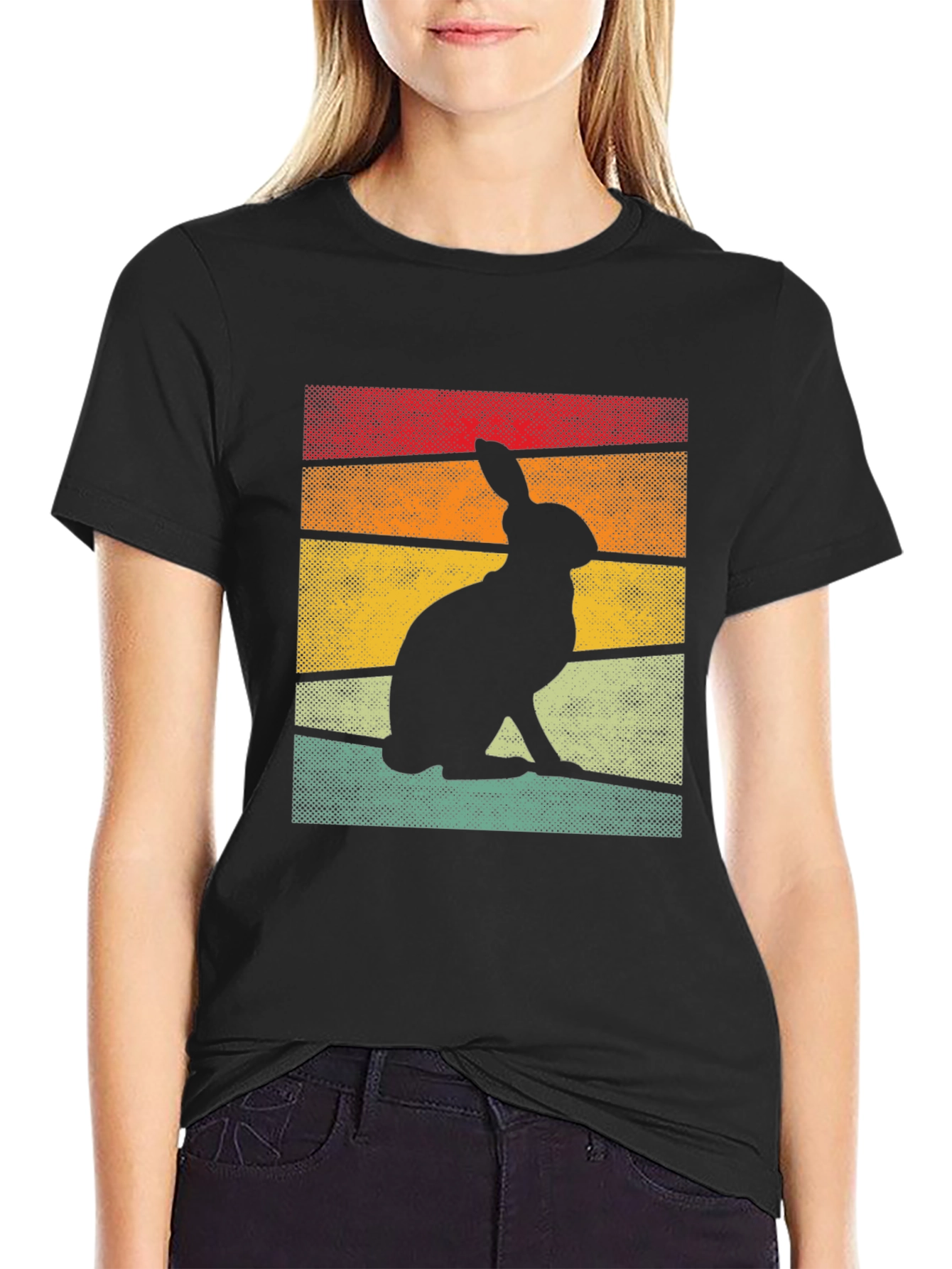 Retro Rabbit Silhouette Graphic Tee