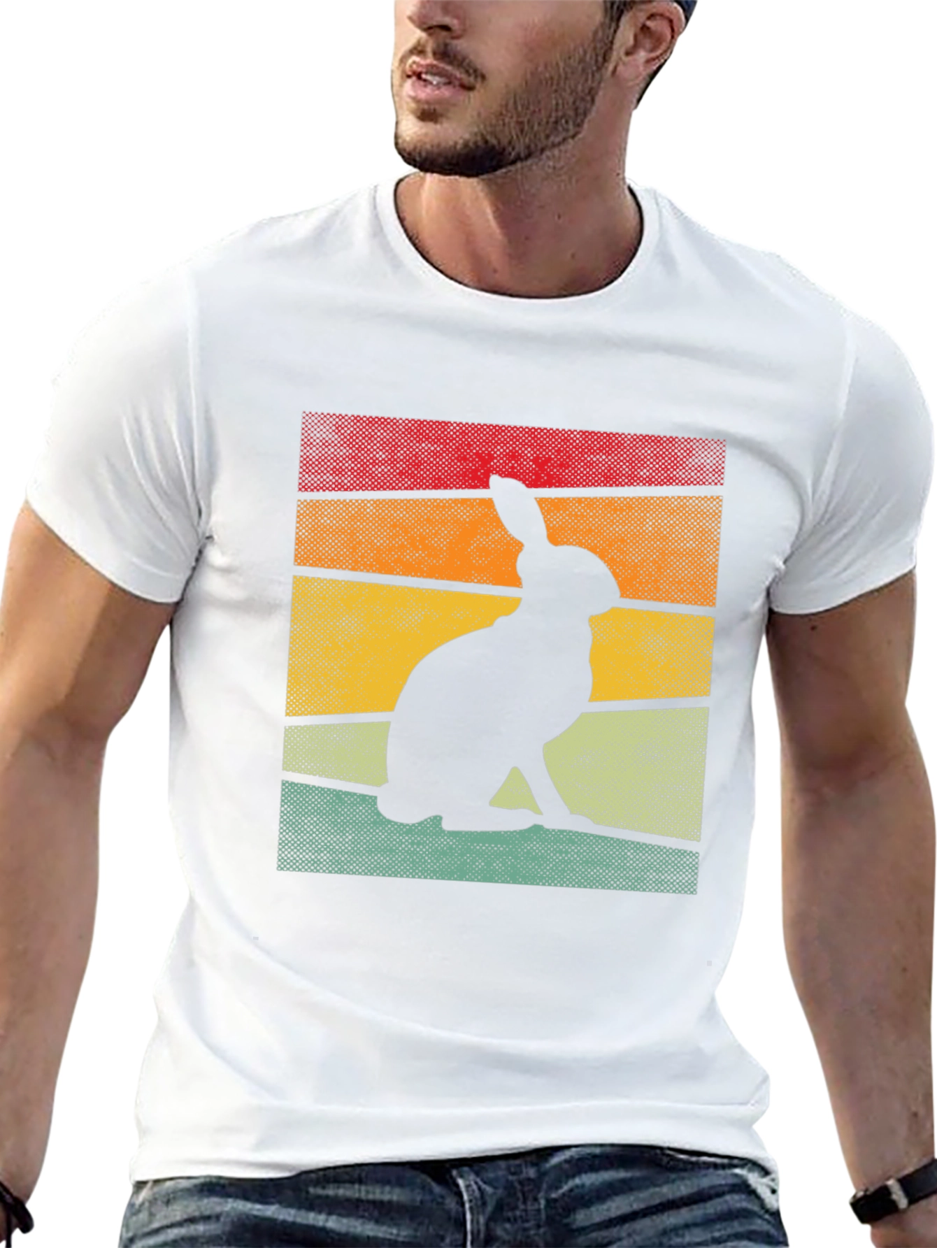 Retro Rabbit Silhouette Graphic Tee