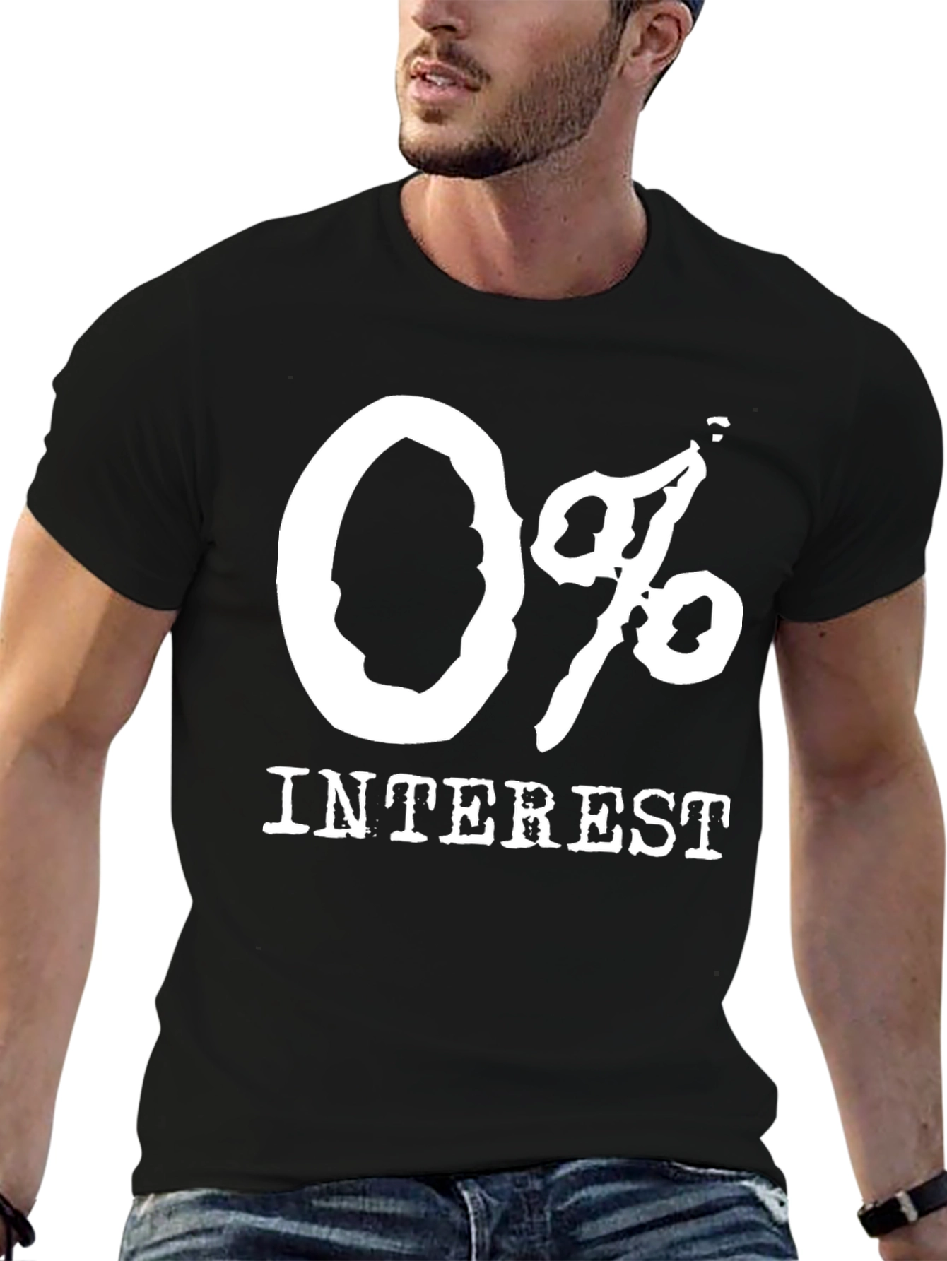 0% Interest Black T-Shirt