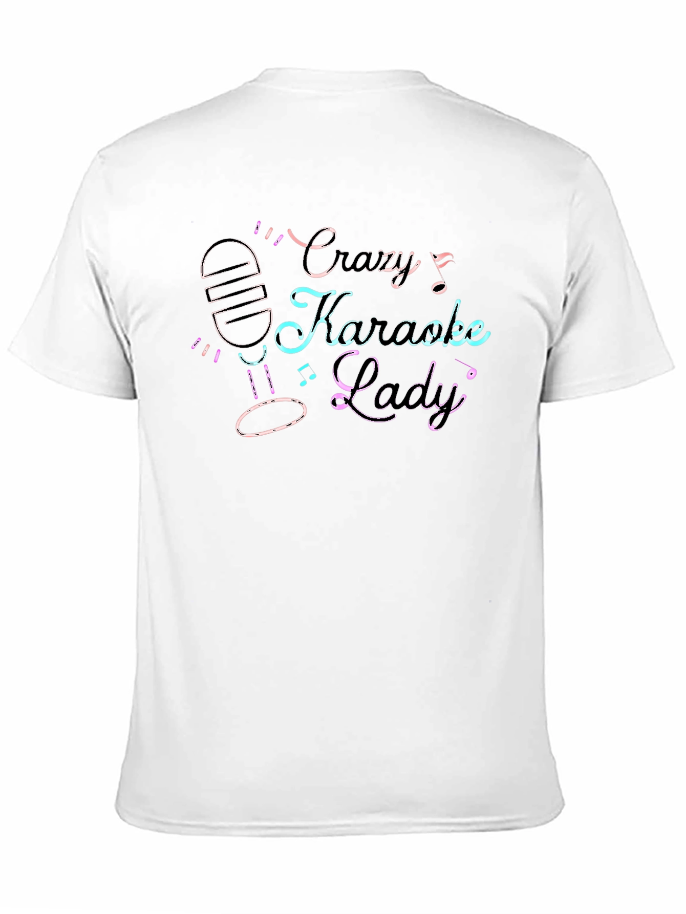 Crazy Karaoke Lady Black T-Shirt