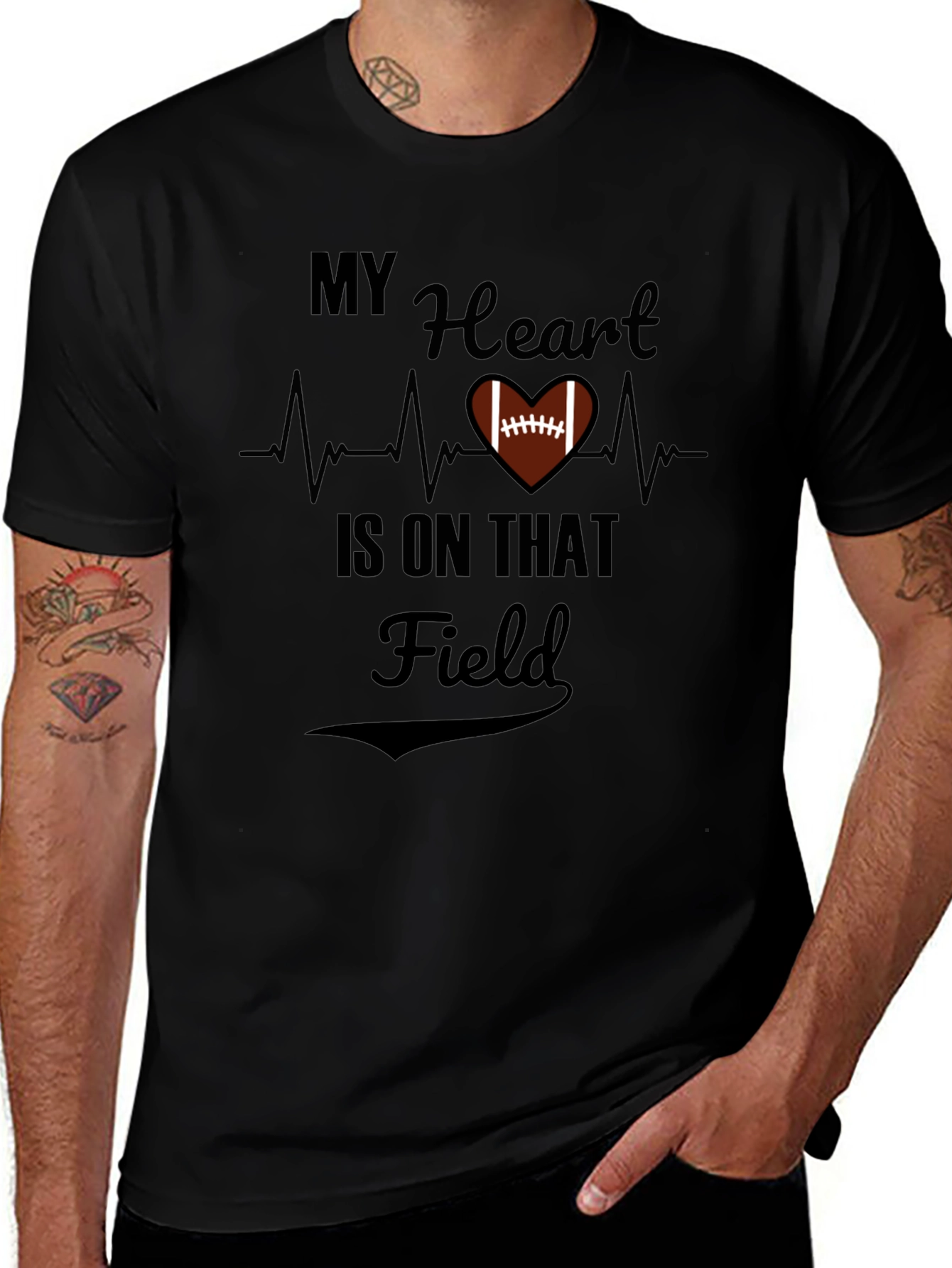 My Heart is on that Field Football T-Shirt