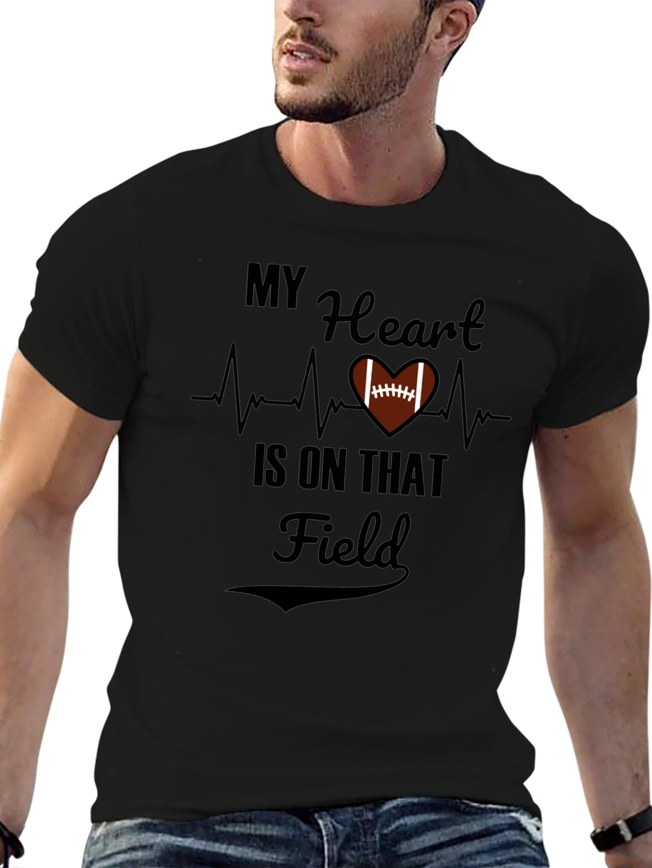 My Heart is on that Field Football T-Shirt