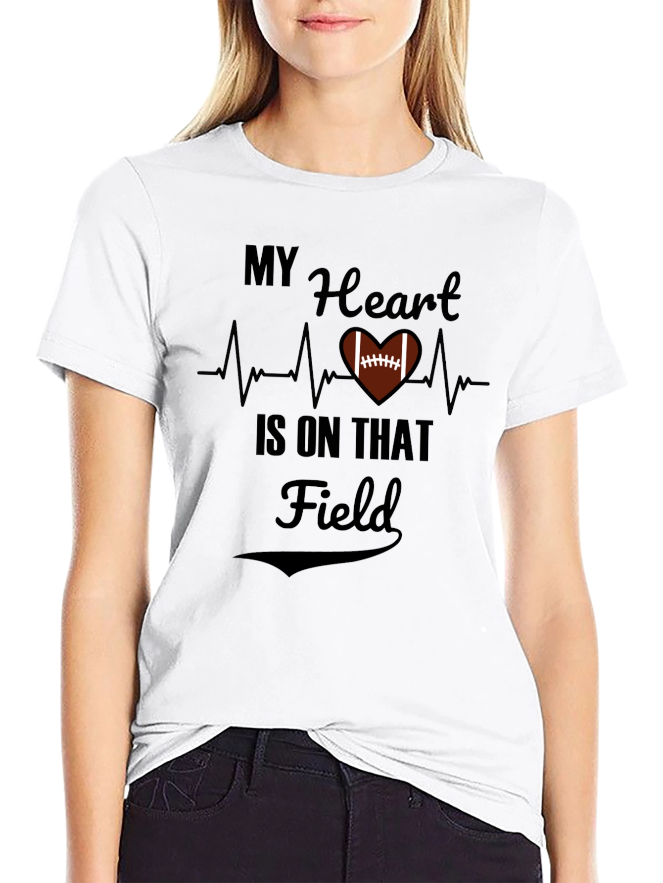 My Heart is on that Field Football T-Shirt