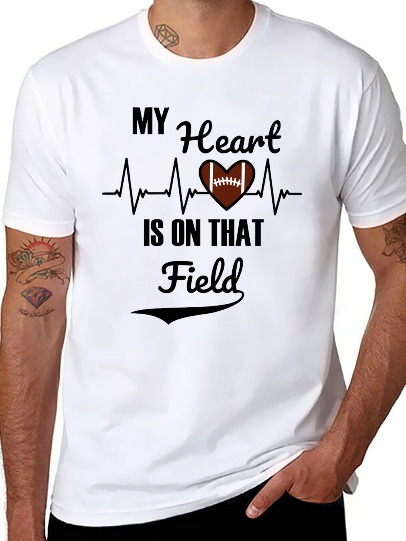 My Heart is on that Field Football T-Shirt