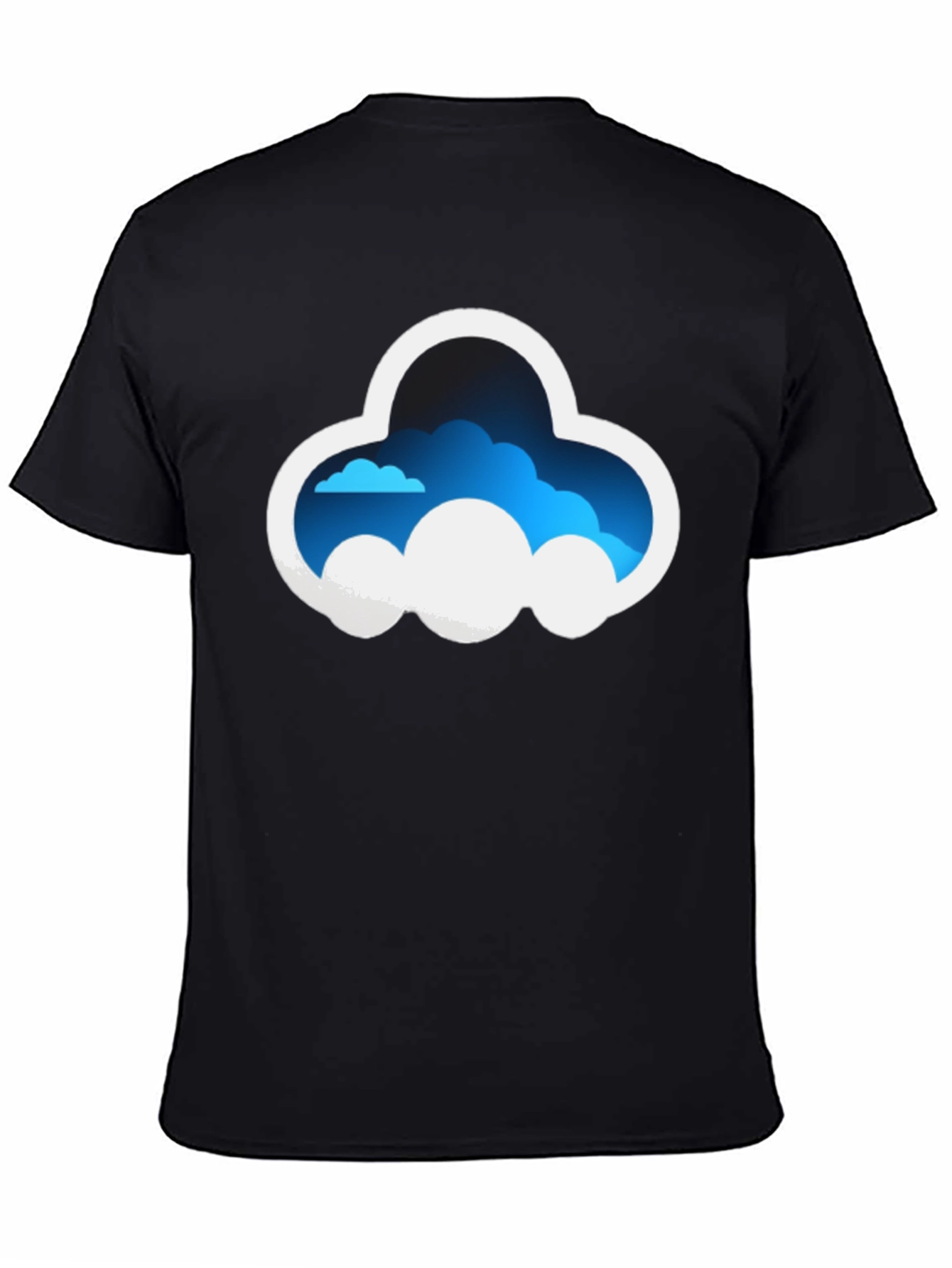Cloud Graphic Tee - Stylish Black Cotton T-Shirt