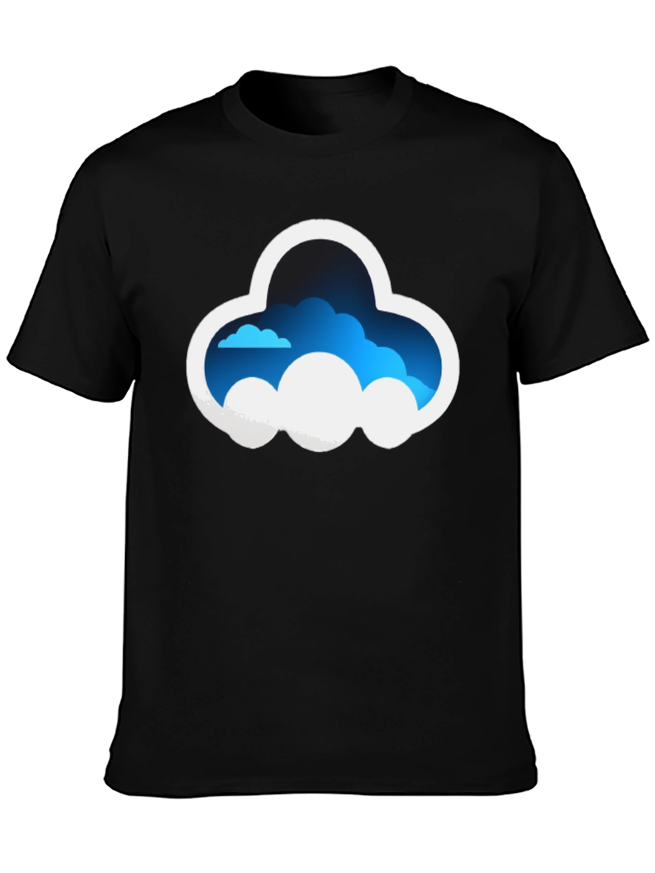 Cloud Graphic Tee - Stylish Black Cotton T-Shirt