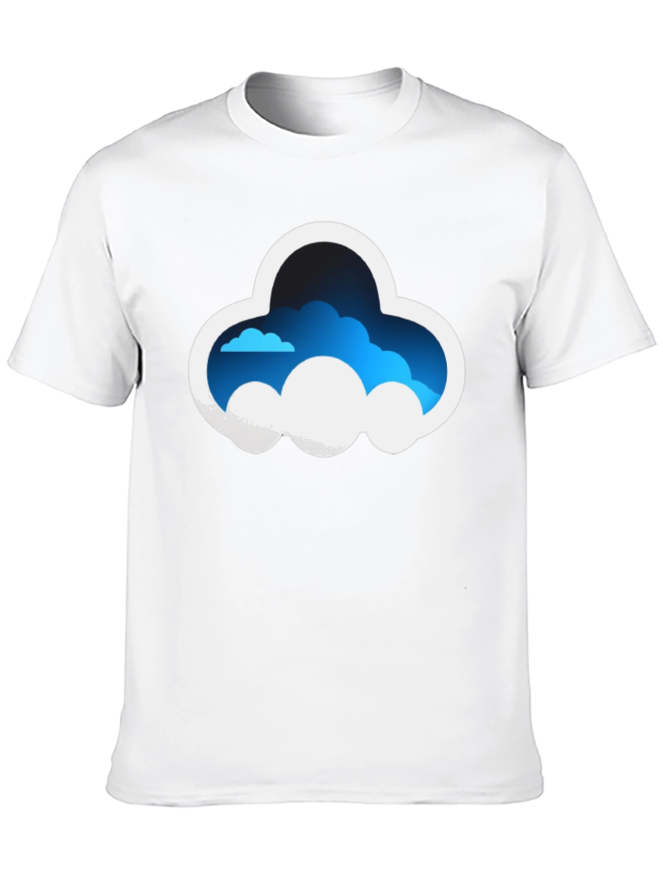 Cloud Graphic Tee - Stylish Black Cotton T-Shirt