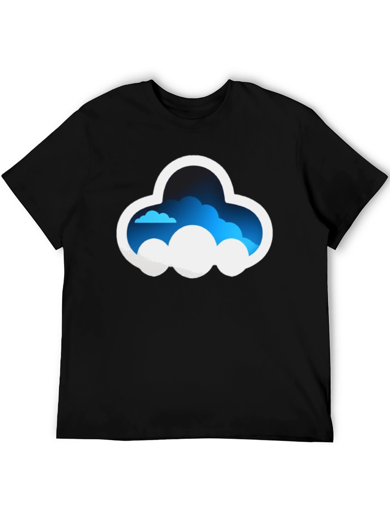 Cloud Graphic Tee - Stylish Black Cotton T-Shirt