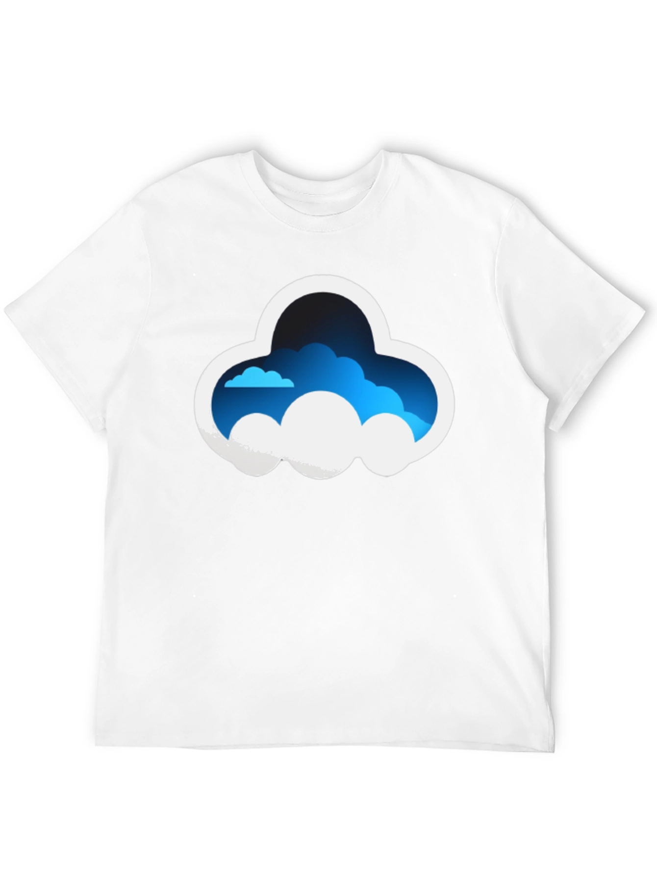 Cloud Graphic Tee - Stylish Black Cotton T-Shirt