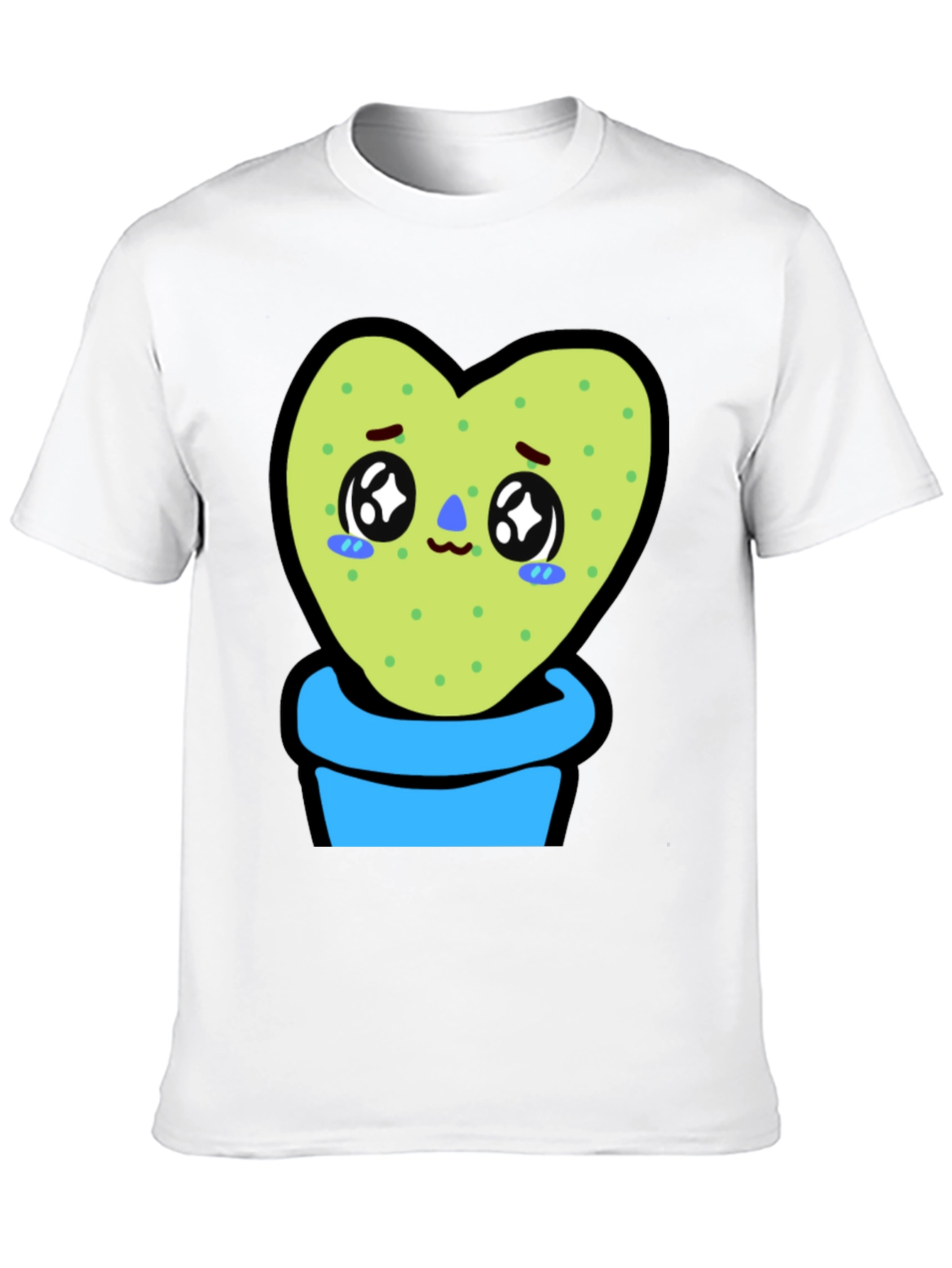 Sad Cactus Heart T-Shirt - Kawaii Style