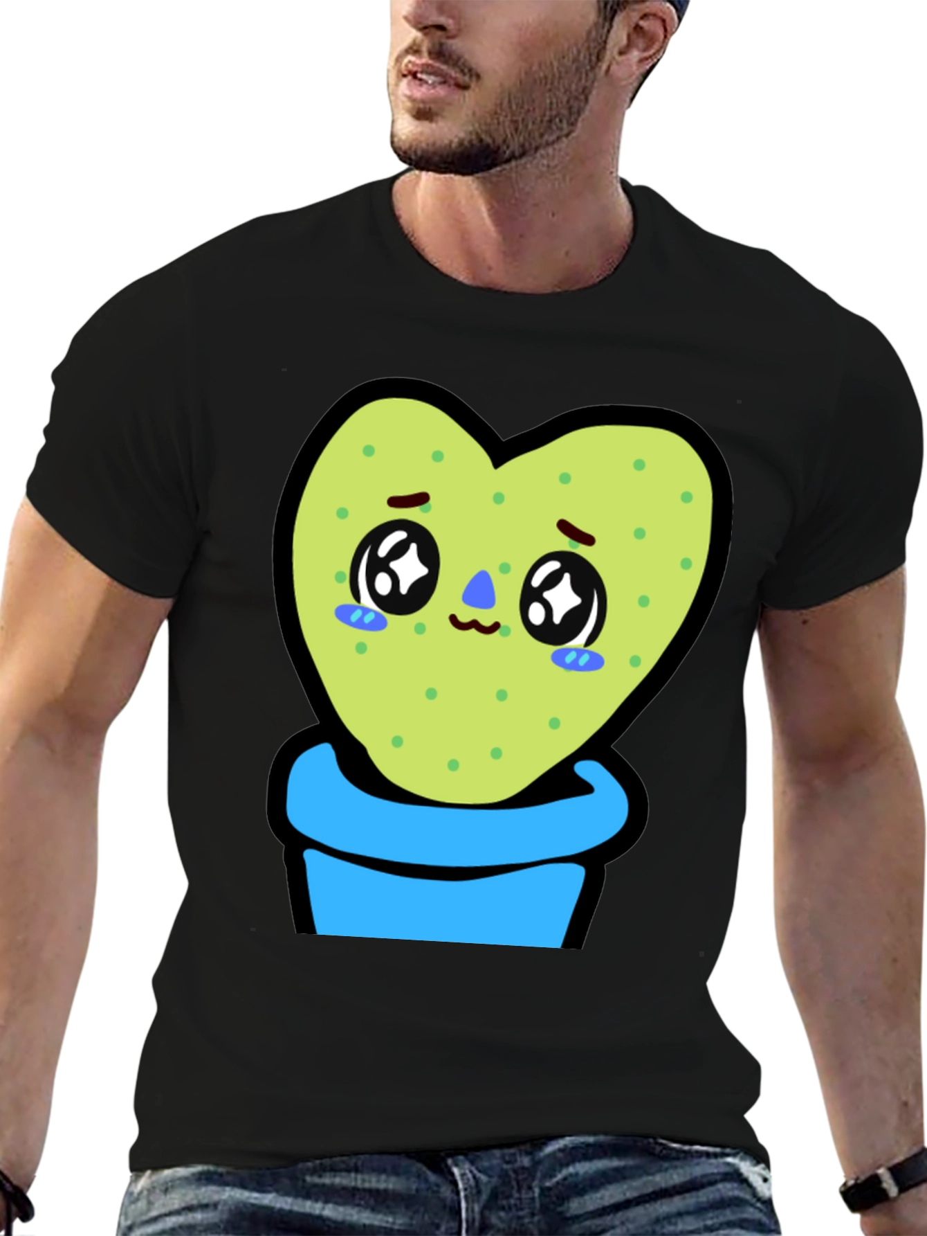 Sad Cactus Heart T-Shirt - Kawaii Style