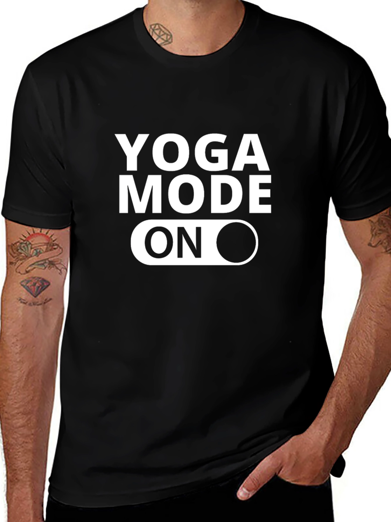Yoga Mode On Graphic Tee - Black