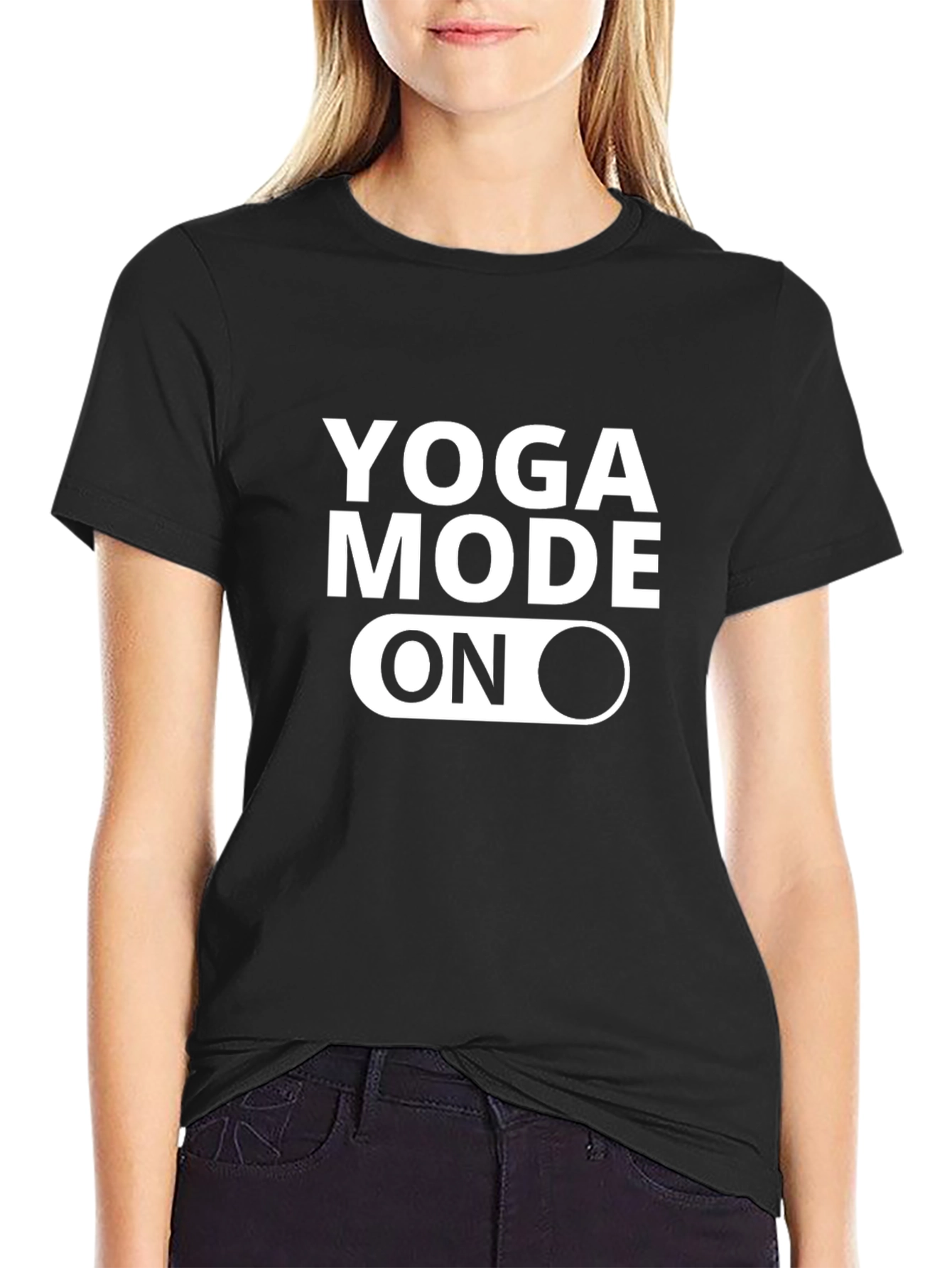 Yoga Mode On Graphic Tee - Black