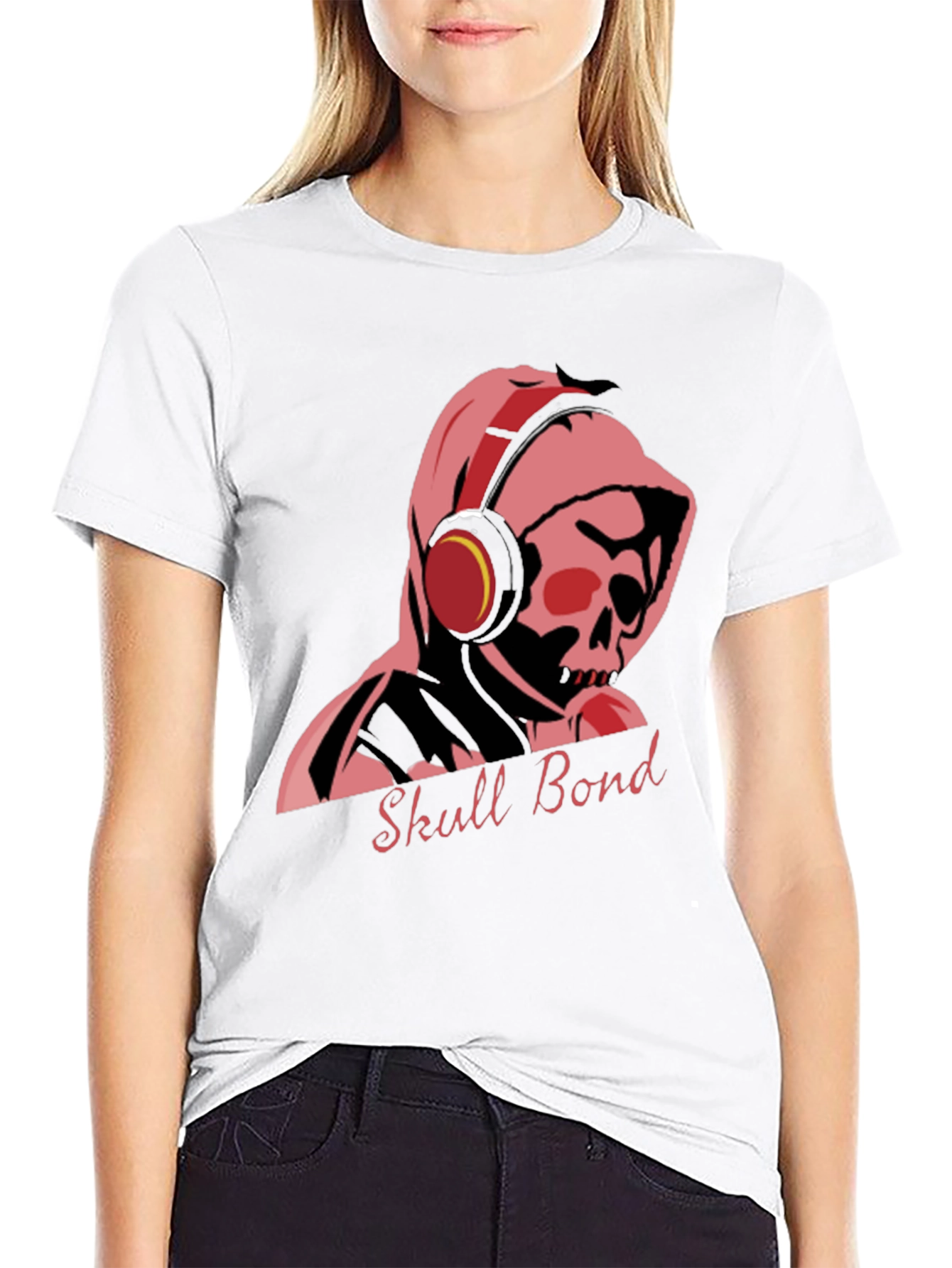 Skull Bond Graphic Tee - Cool Black Cotton T-Shirt