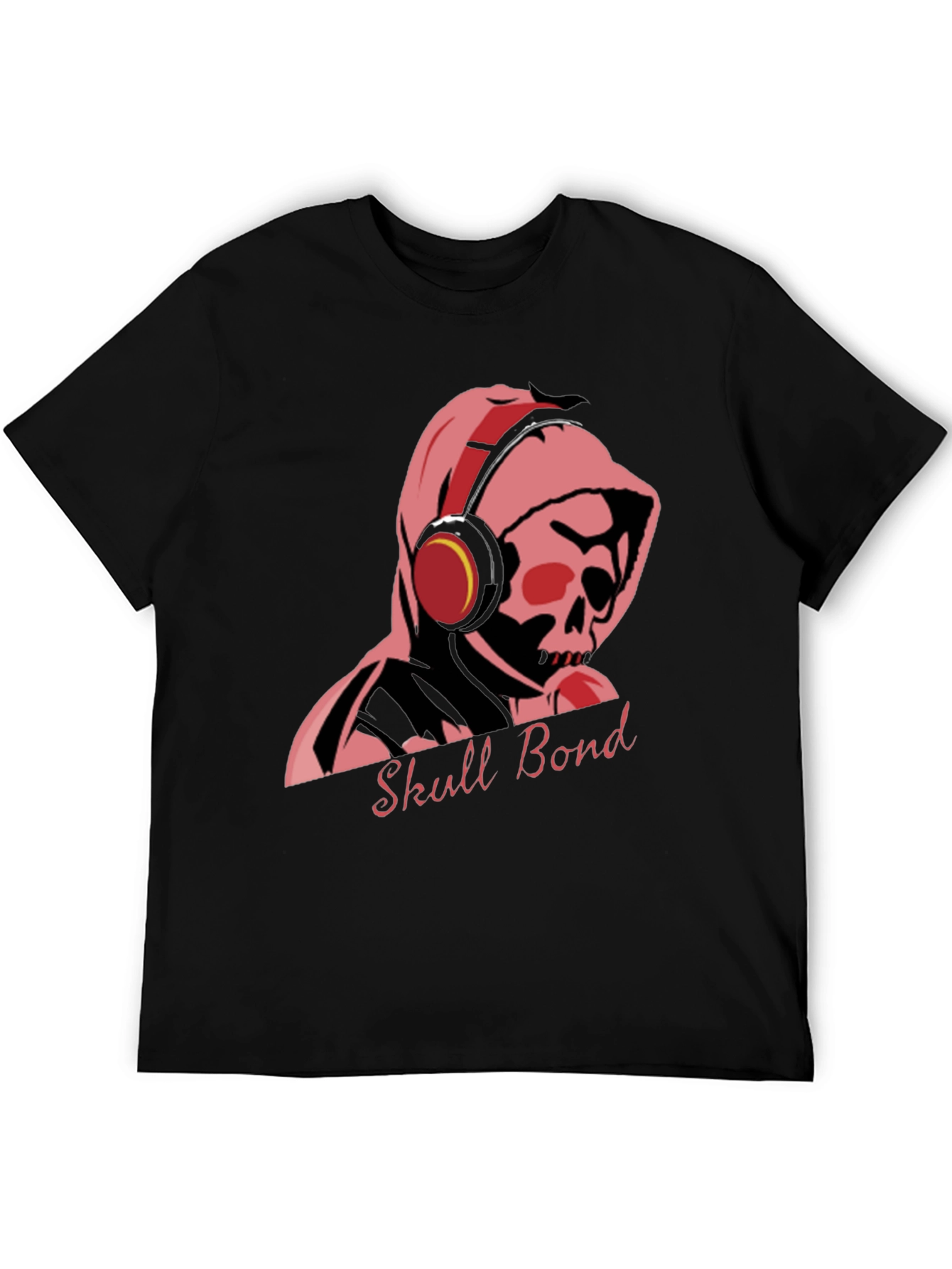 Skull Bond Graphic Tee - Cool Black Cotton T-Shirt