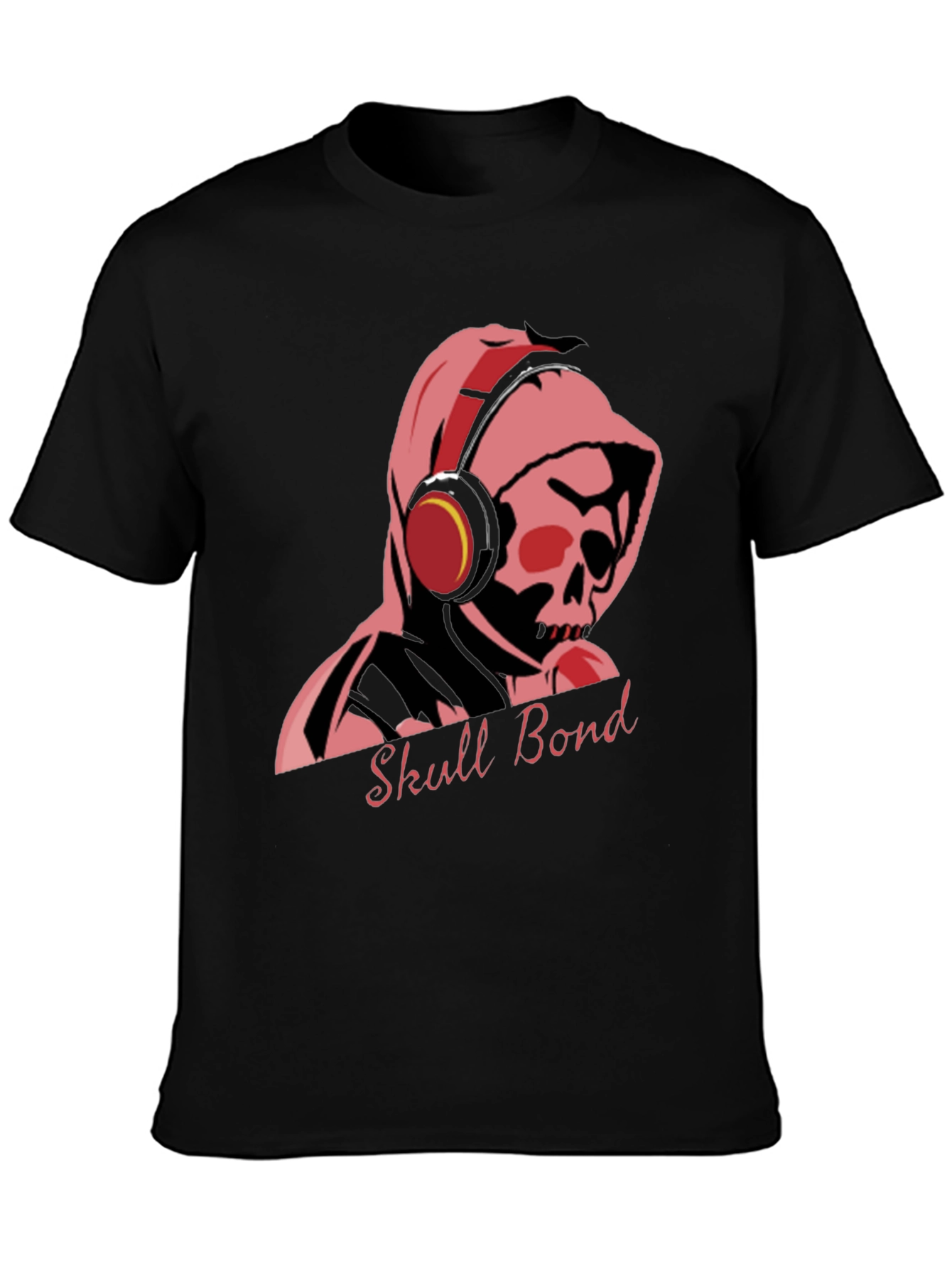 Skull Bond Graphic Tee - Cool Black Cotton T-Shirt