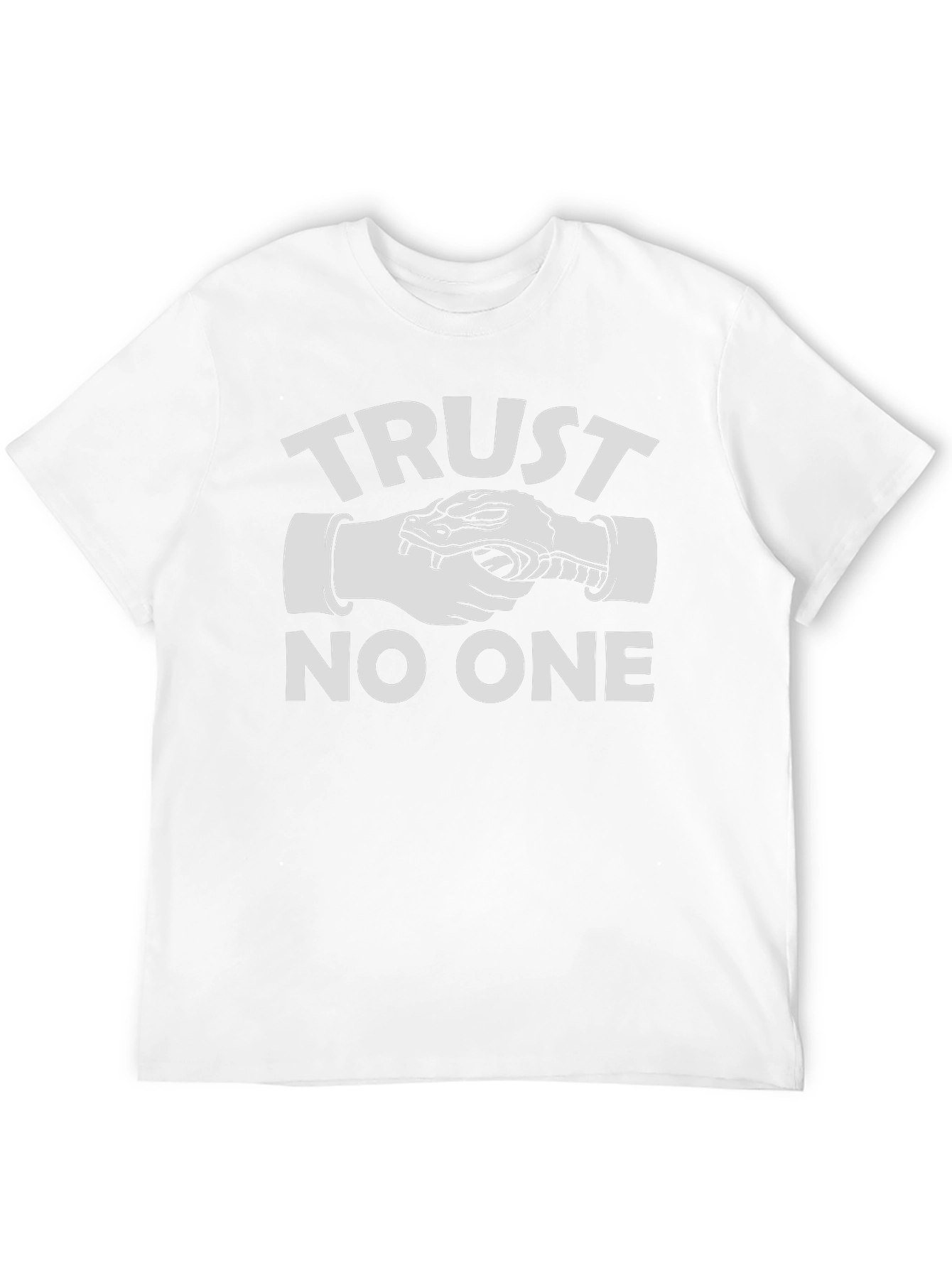 Trust No One Snake Handshake Black Graphic Tee