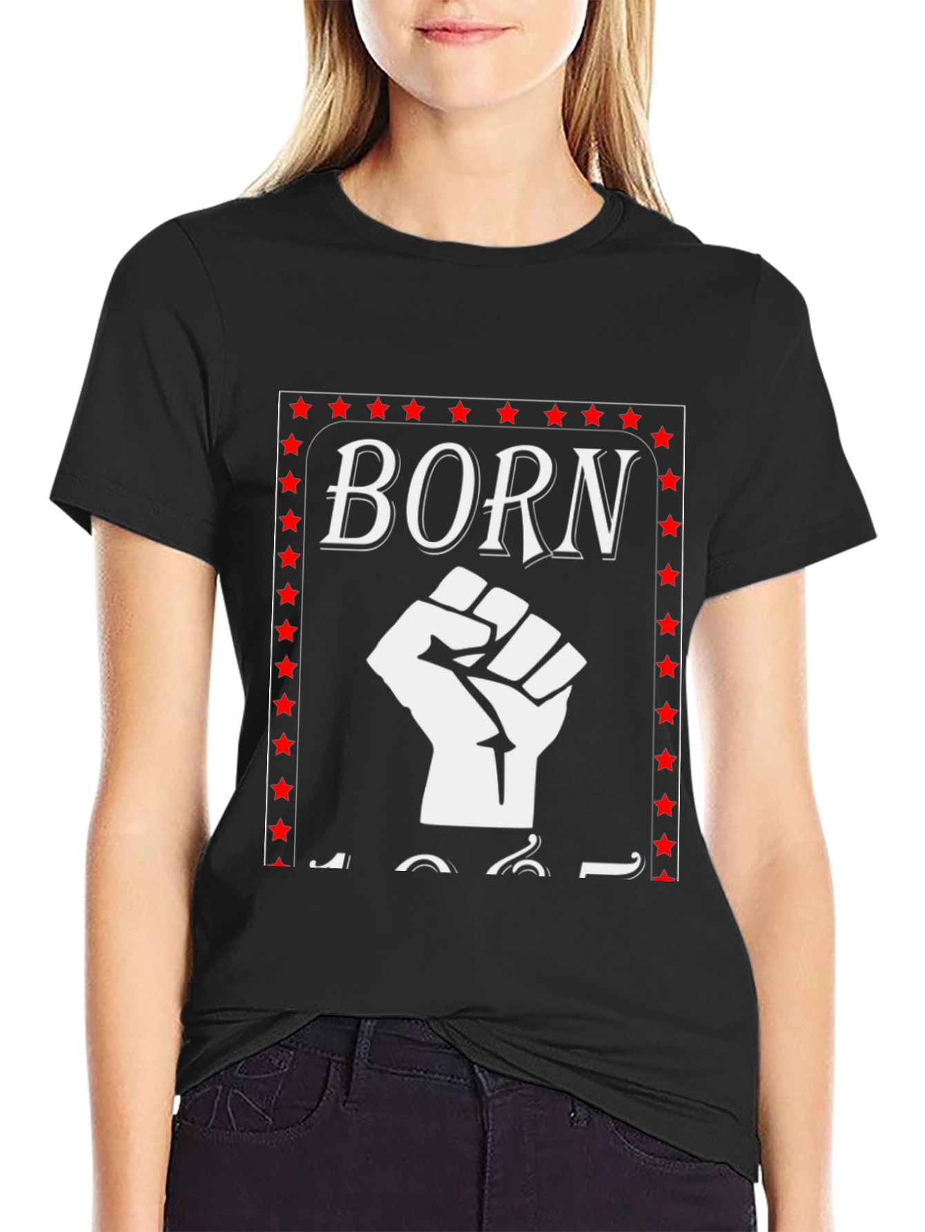 Born in 1961 Fist Graphic Tee - Black