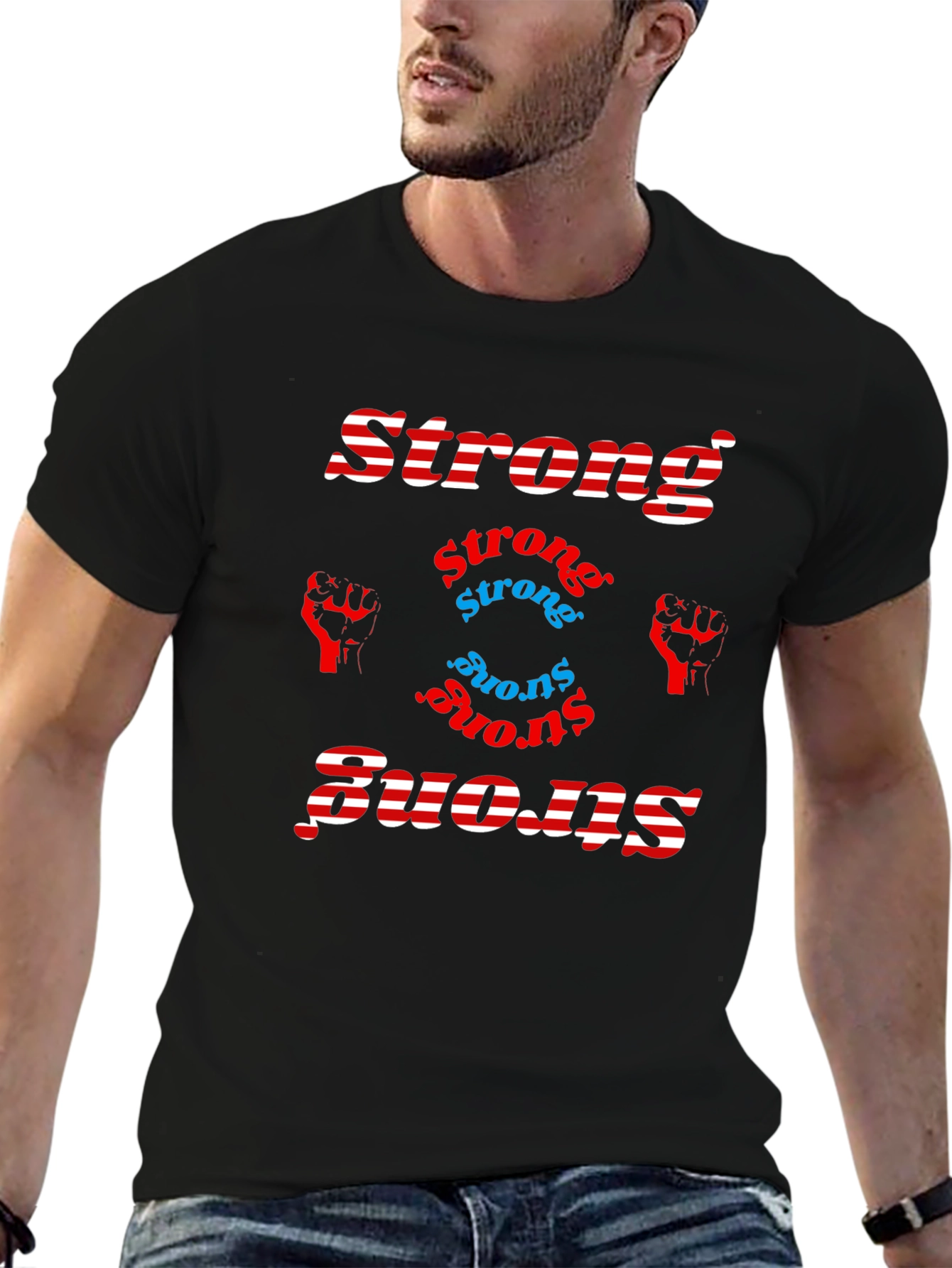 Strong Graphic Tee - Patriotic Design