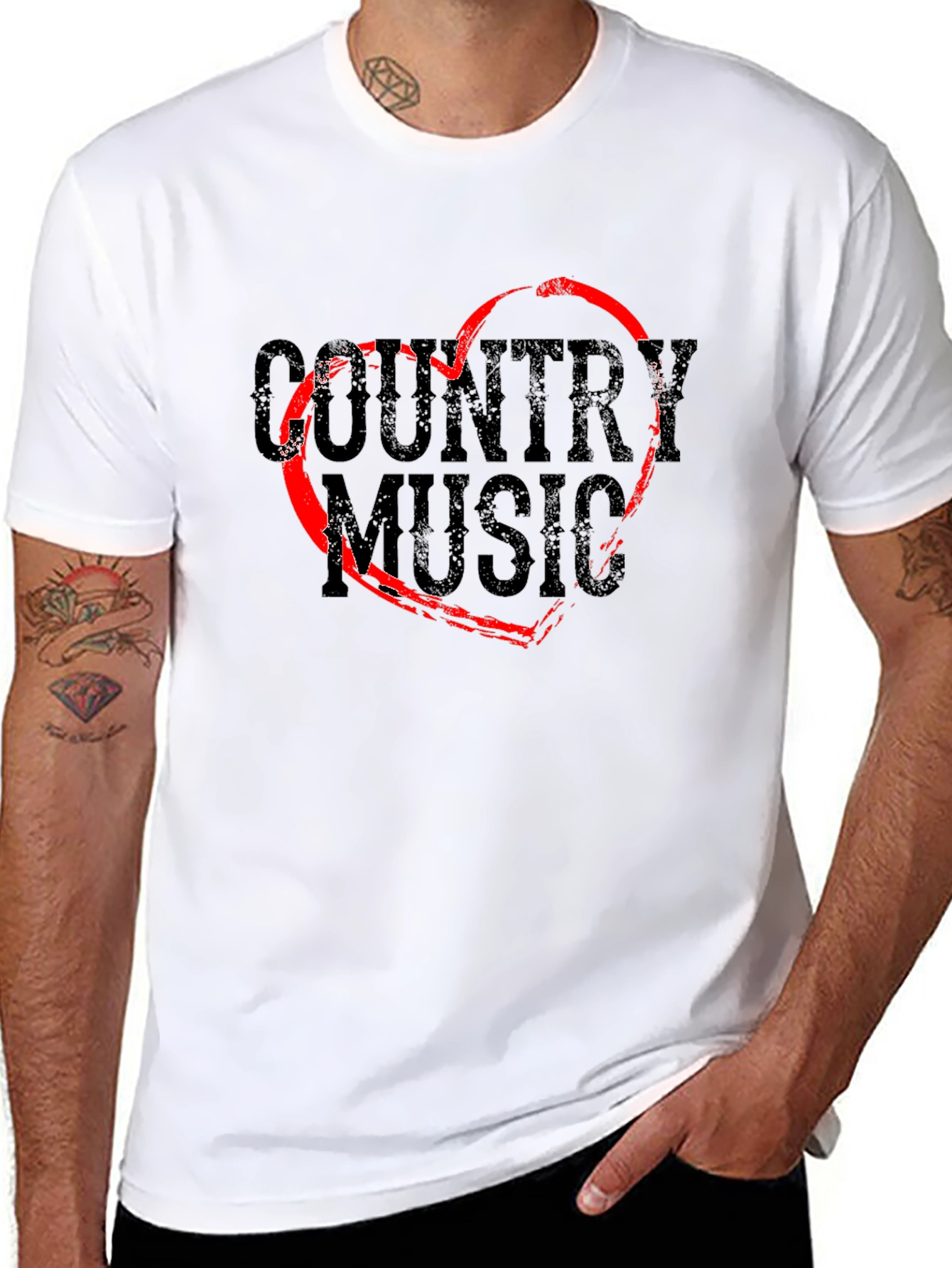 Country Music Heart Graphic T-Shirt