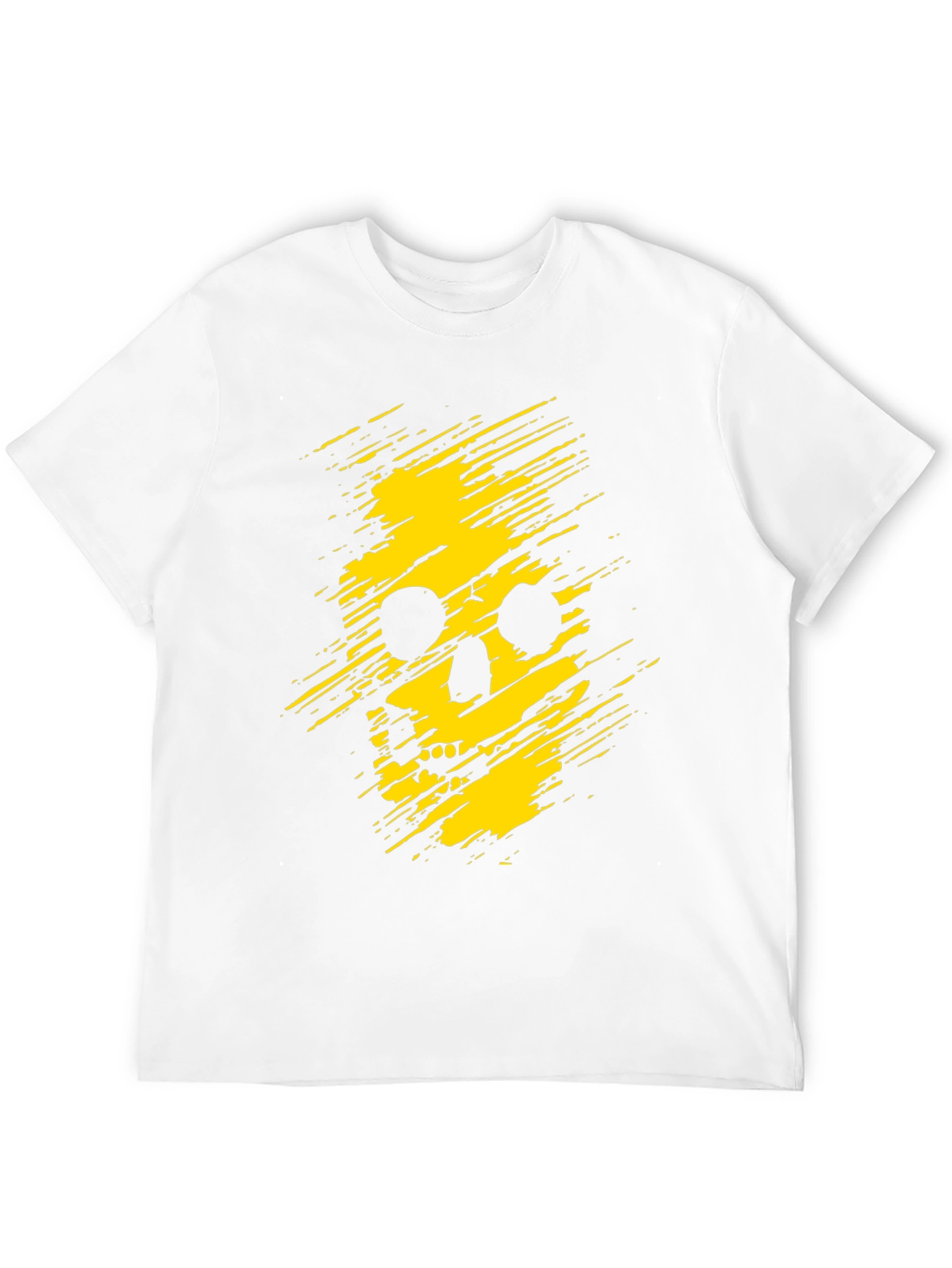 Edgy Skull Graphic Tee - Black Cotton T-Shirt