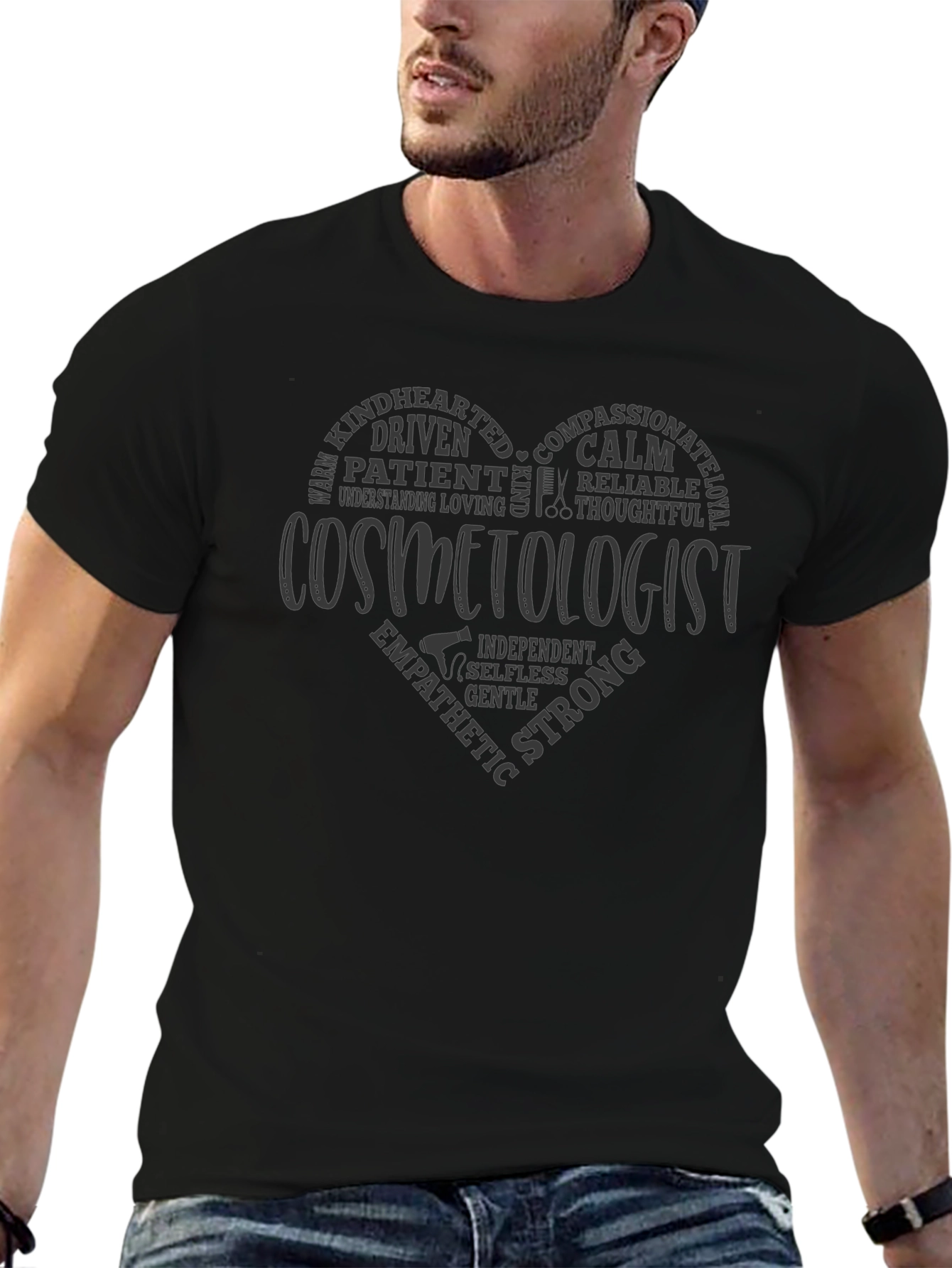 Cosmetologist Heart Graphic T-Shirt