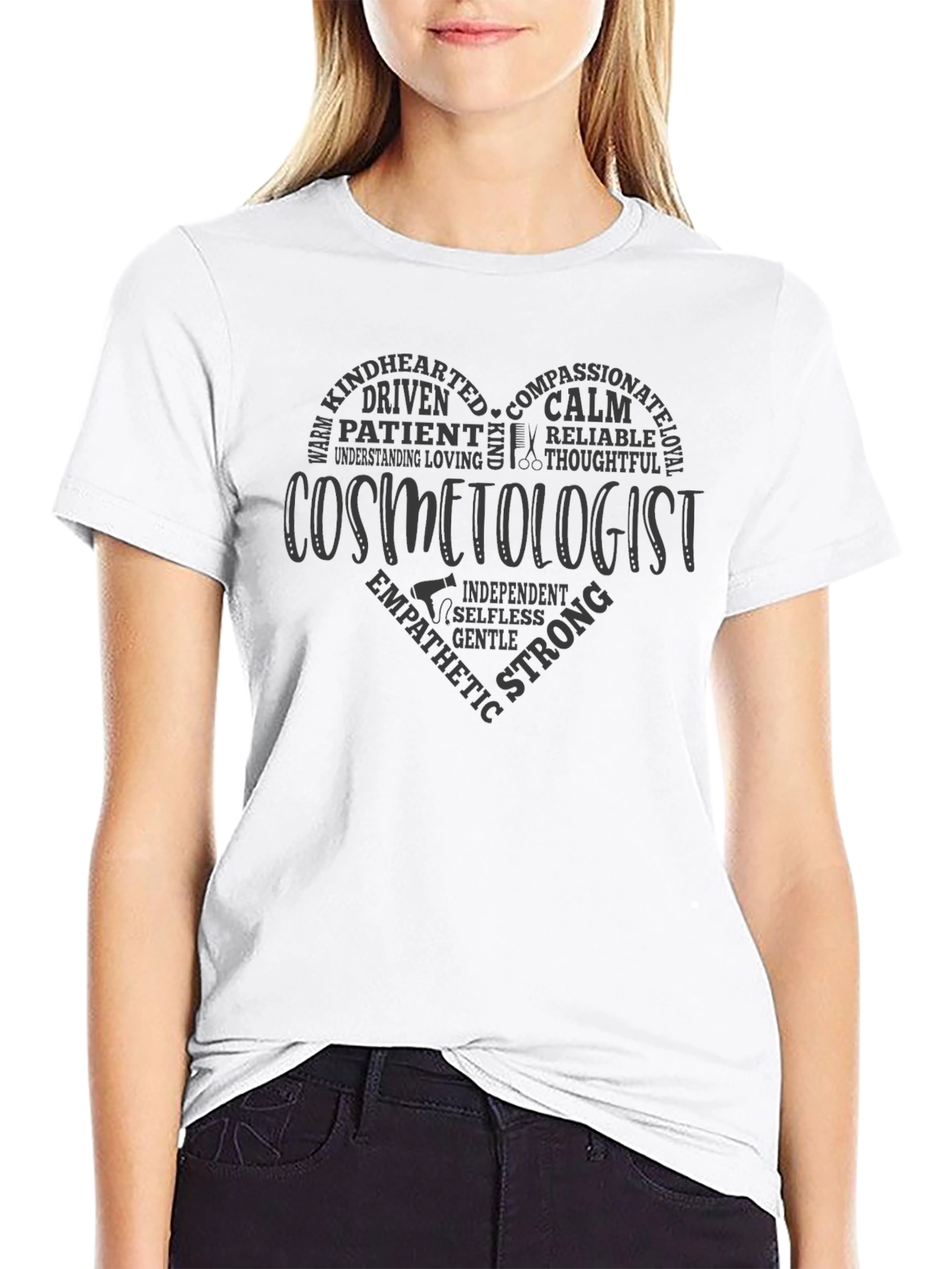 Cosmetologist Heart Graphic T-Shirt