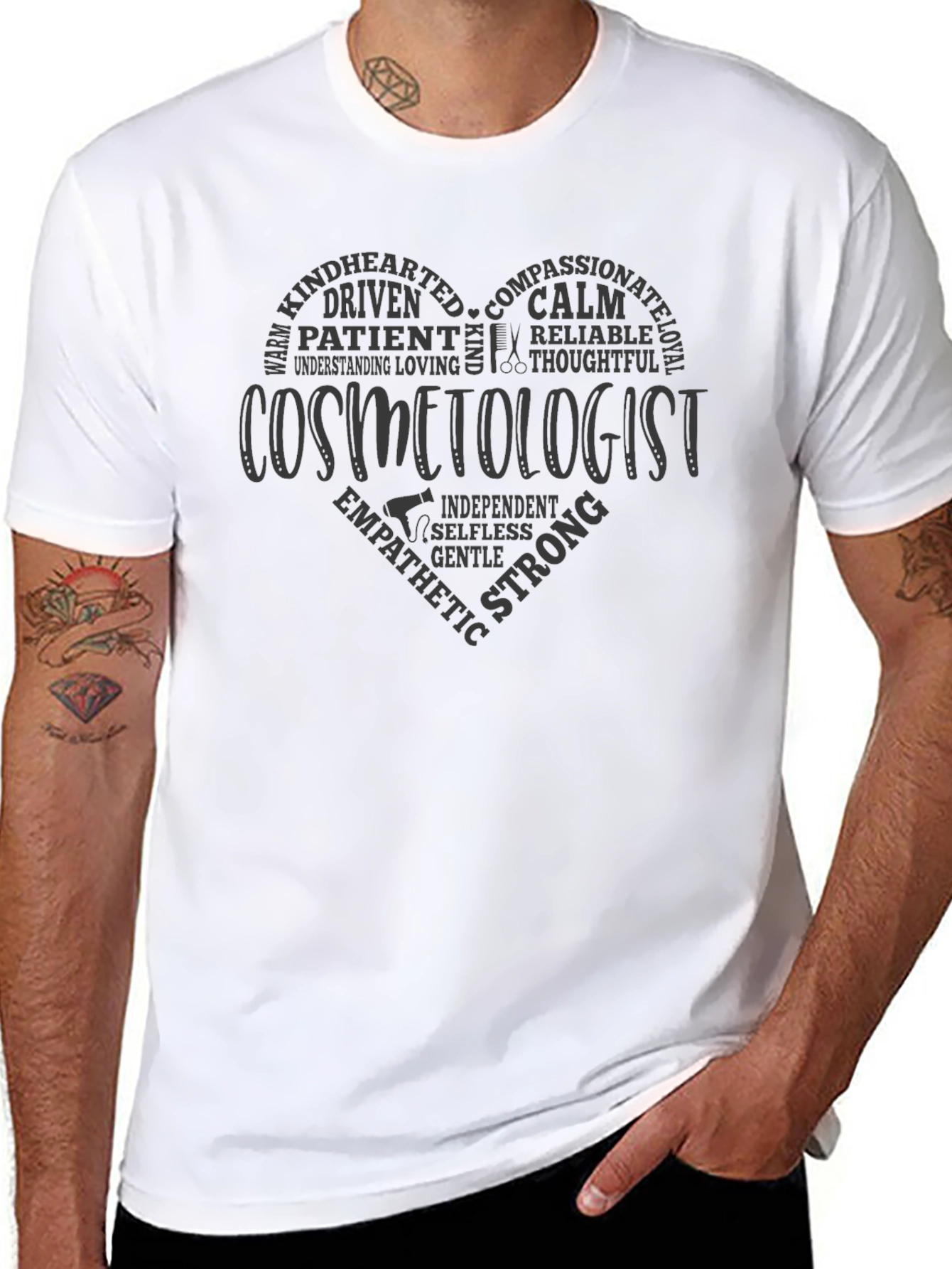 Cosmetologist Heart Graphic T-Shirt