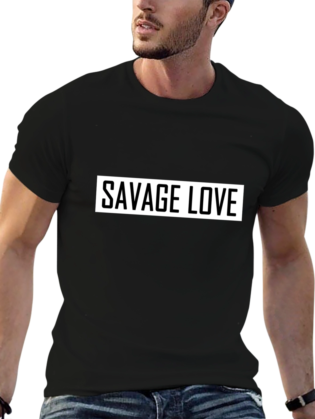 Savage Love Graphic Tee - Black Cotton Casual Wear