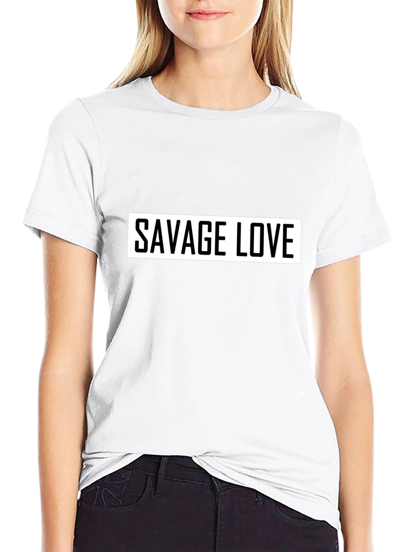 Savage Love Graphic Tee - Black Cotton Casual Wear