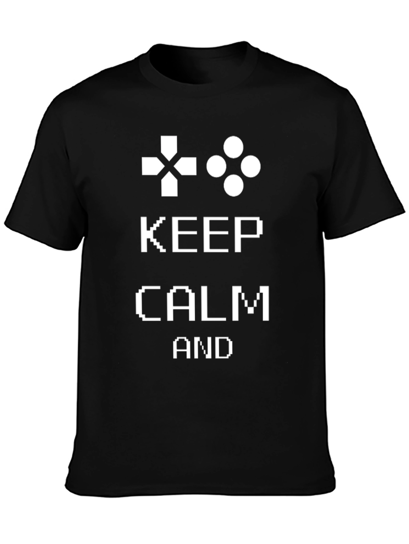 Keep Calm and Game On Black T-Shirt