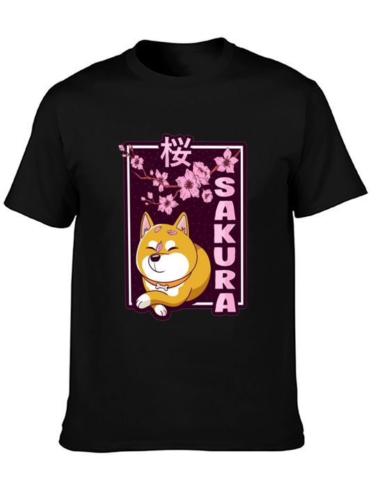 Sakura Dog T-Shirt - Shiba Inu Cherry Blossom Tee