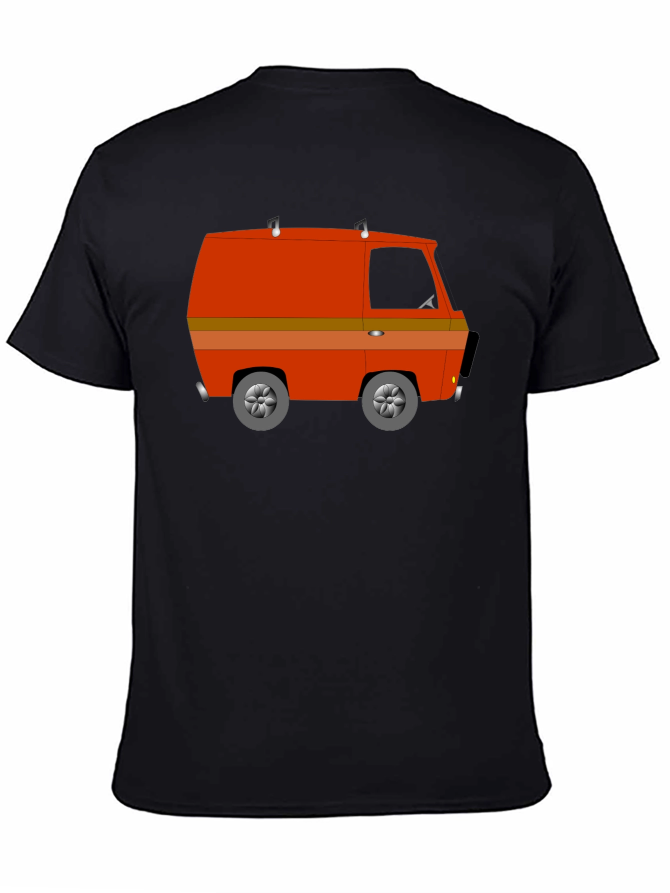 Retro Van Graphic Tee - Black Crew Neck
