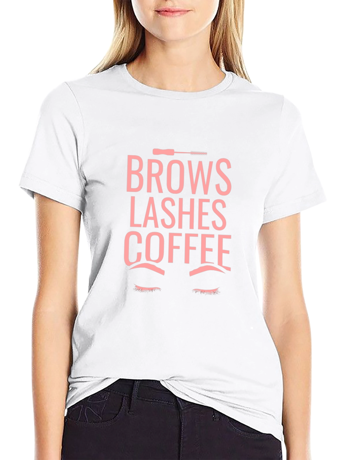 Brows Lashes Coffee Graphic Tee