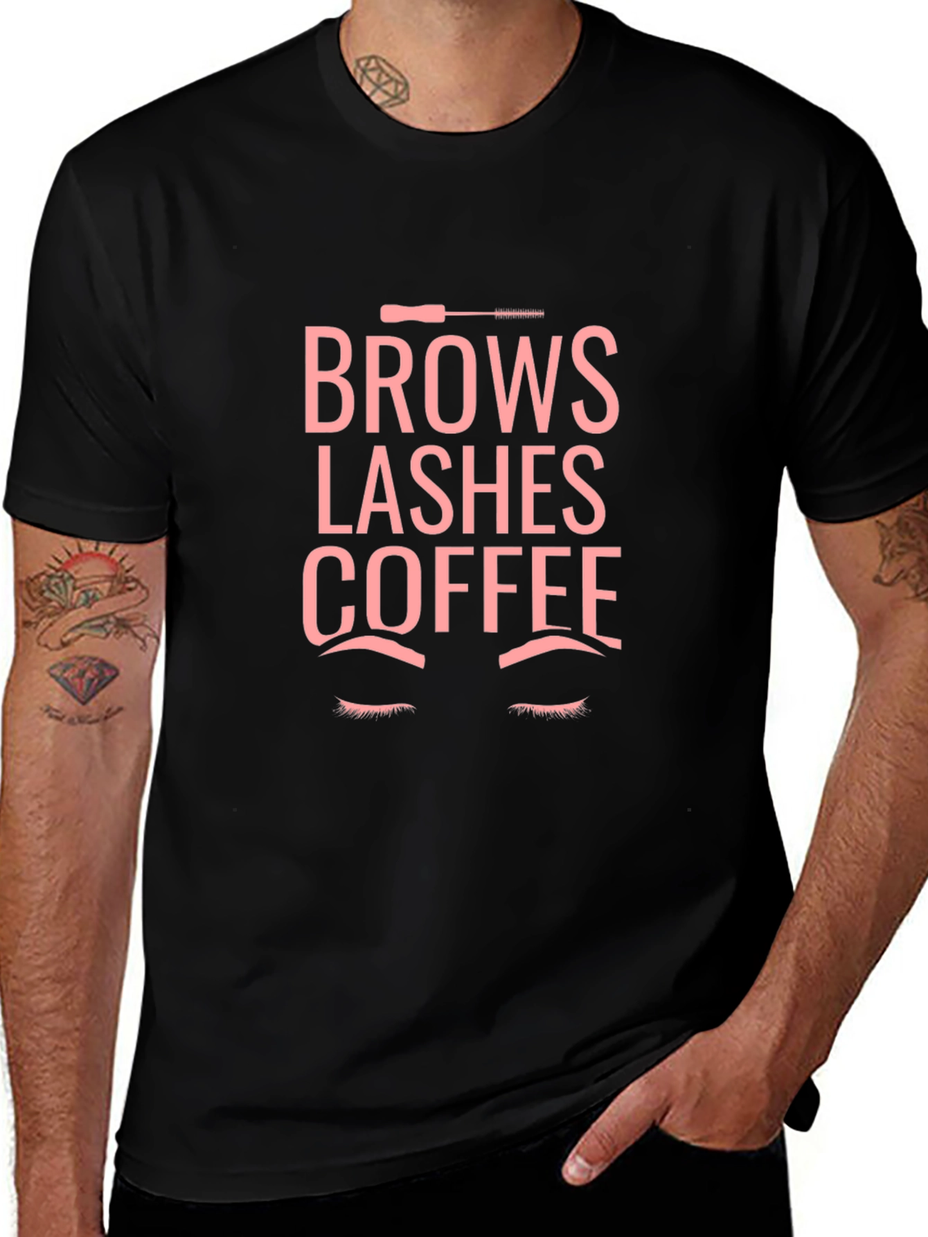 Brows Lashes Coffee Graphic Tee