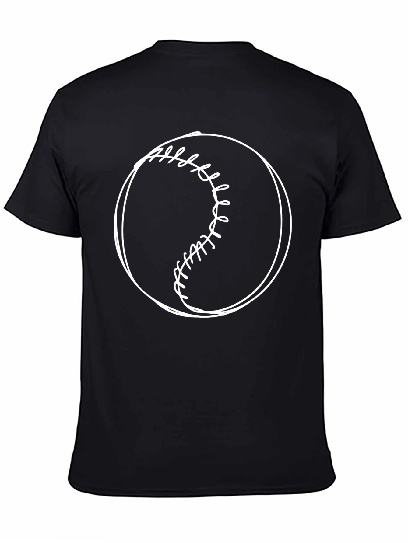 Baseball Graphic Tee - Black Cotton T-Shirt