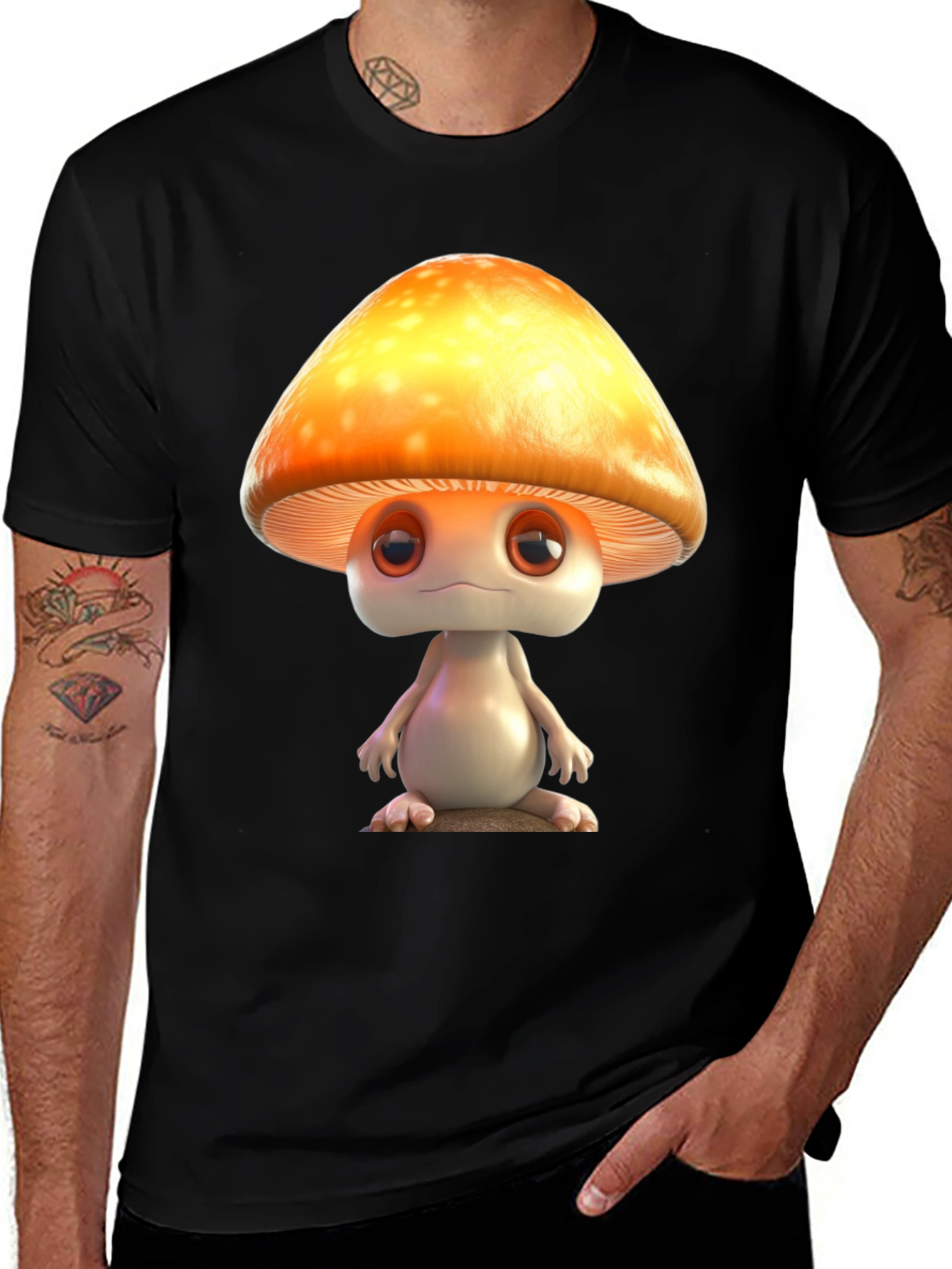 Mushroom Character Graphic T-Shirt