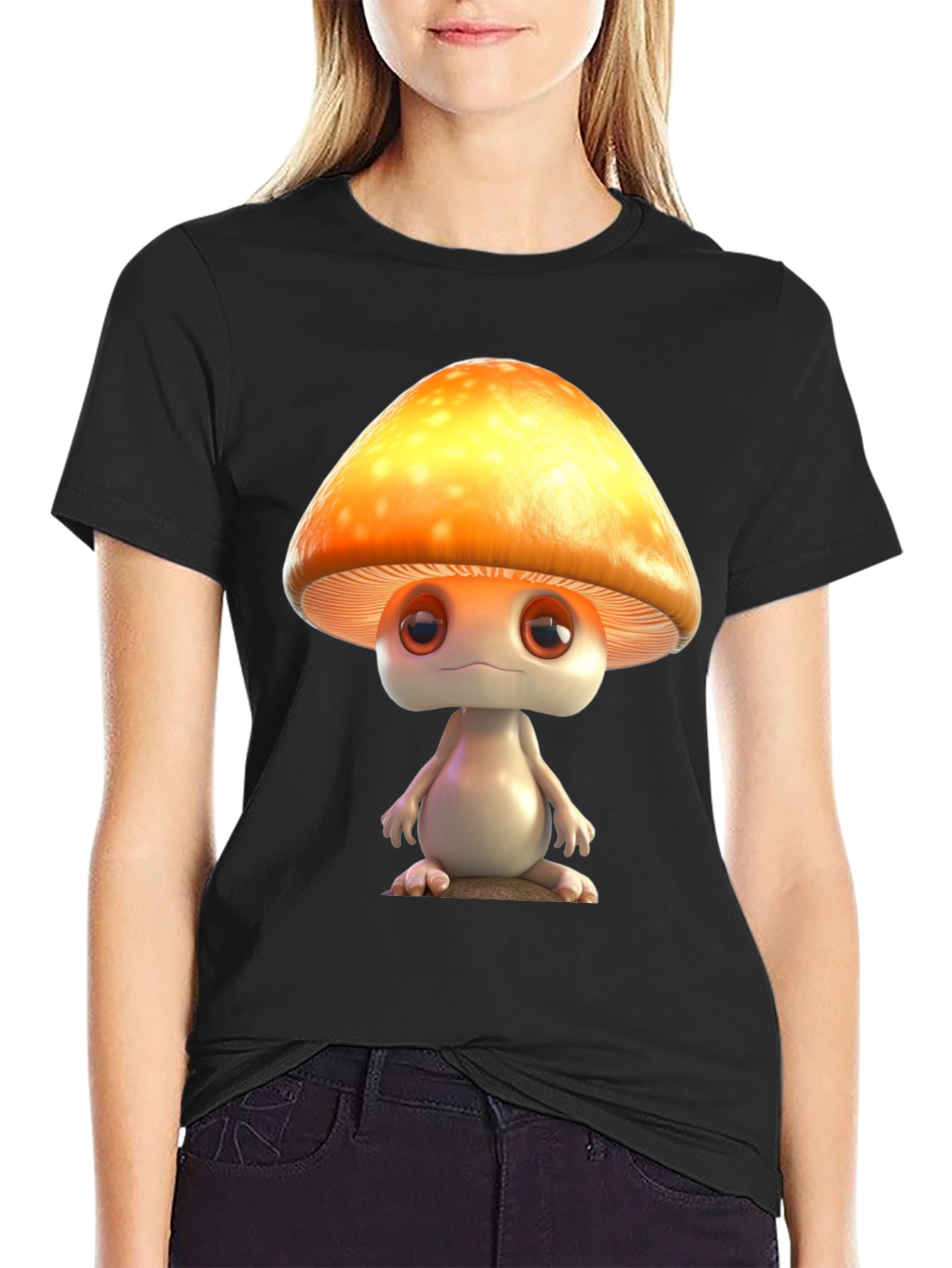 Mushroom Character Graphic T-Shirt