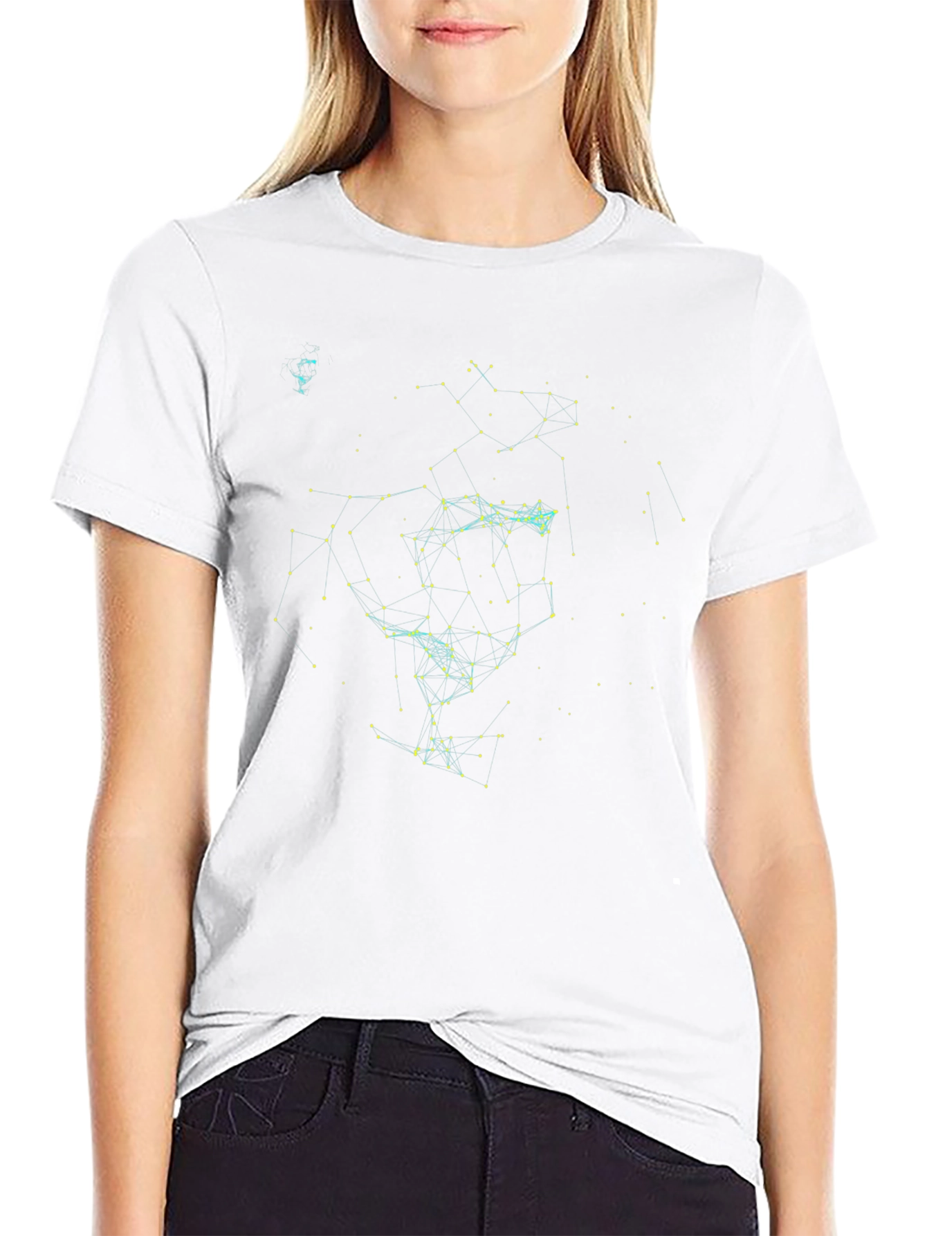 Constellation Graphic Tee - Black Cotton Shirt