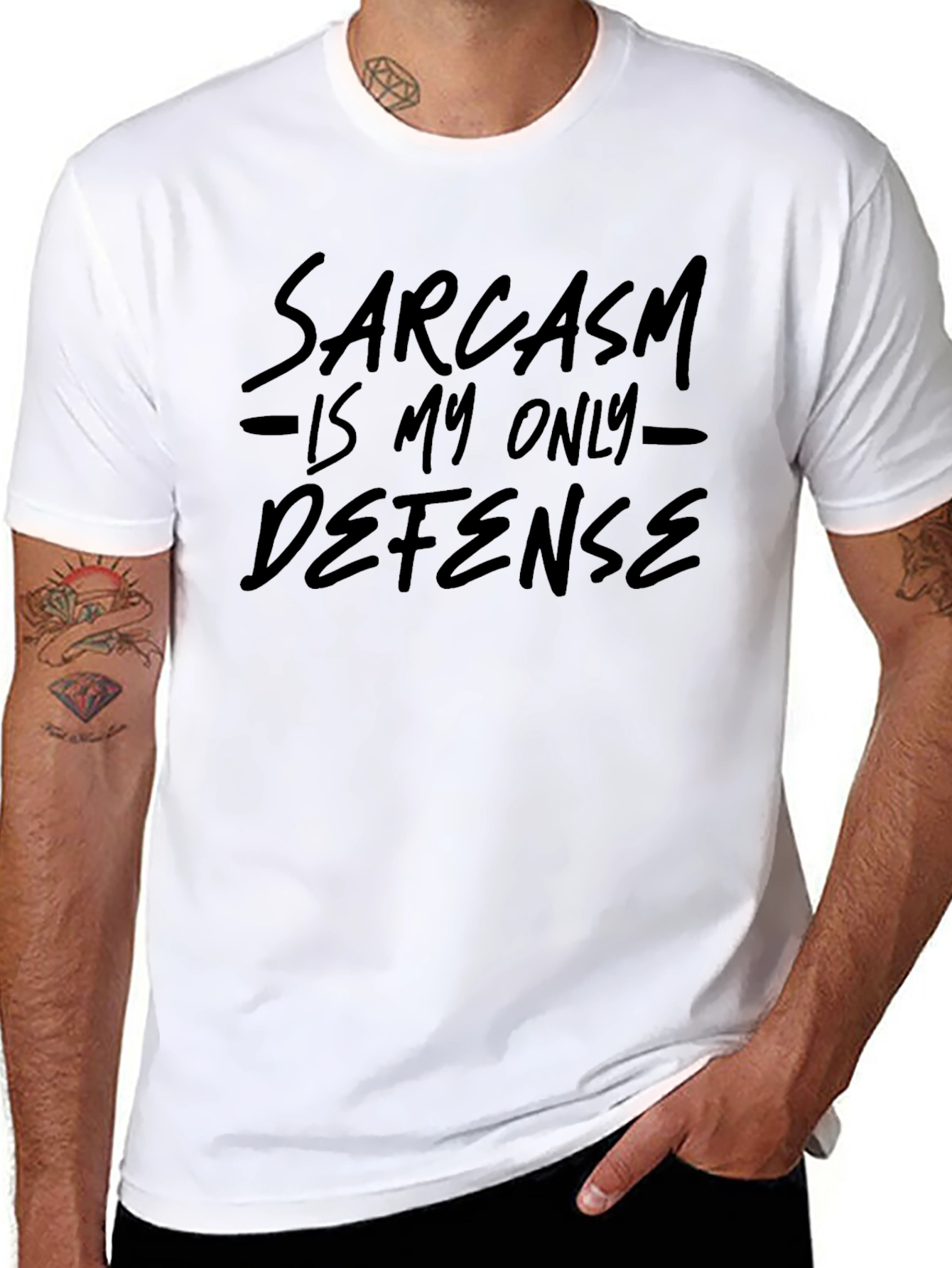 Sarcasm Is My Only Defense Funny Graphic Tee